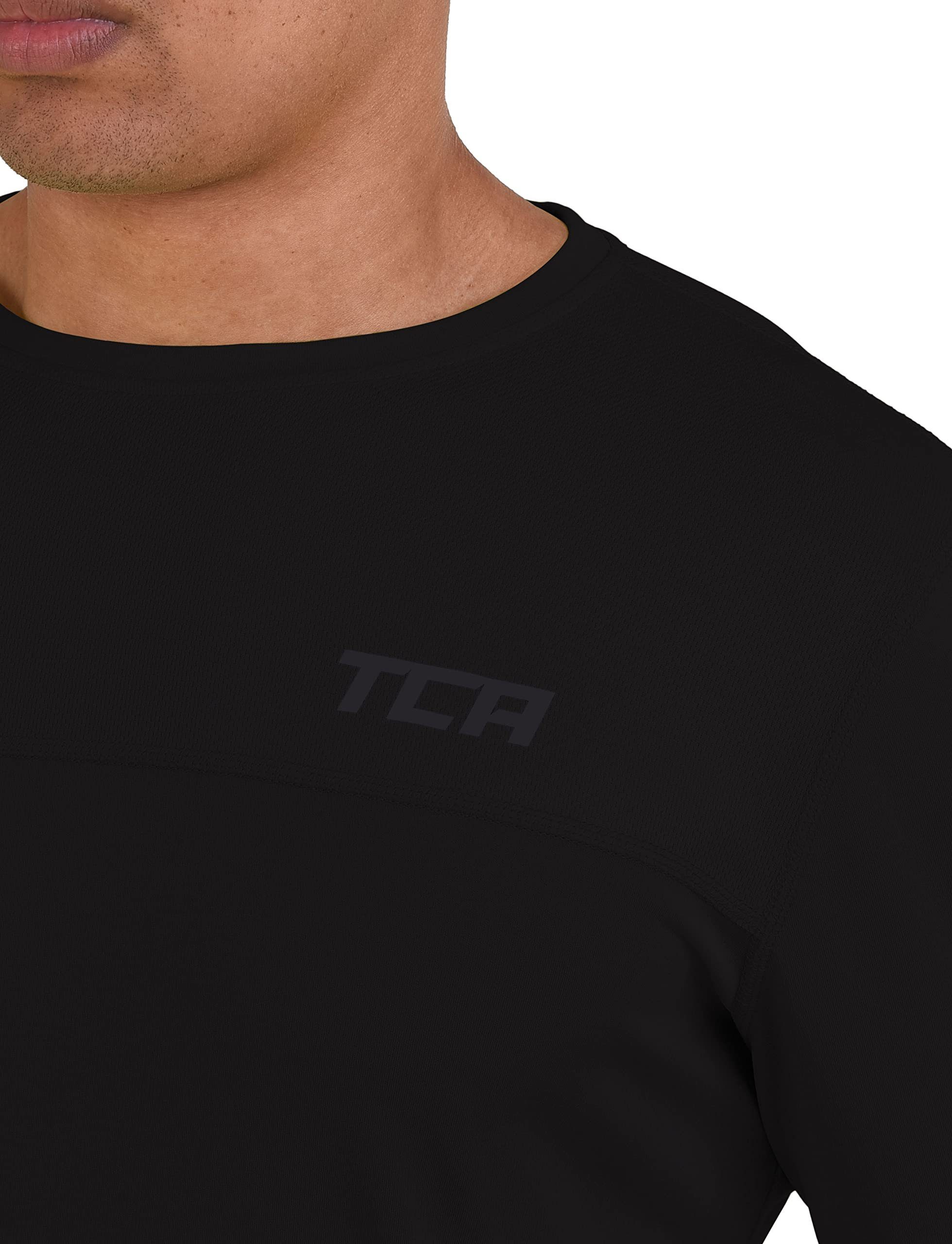 TCA Langarmshirt TCA - Herren Schwarz Langarm Laufshirt