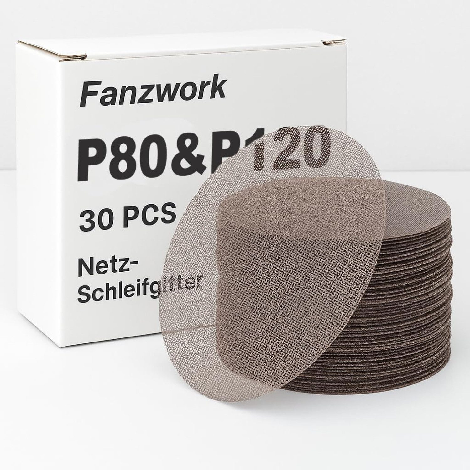 Fanzwork Schleifpapier Schleifgitter Set P80/P120, (30 St)