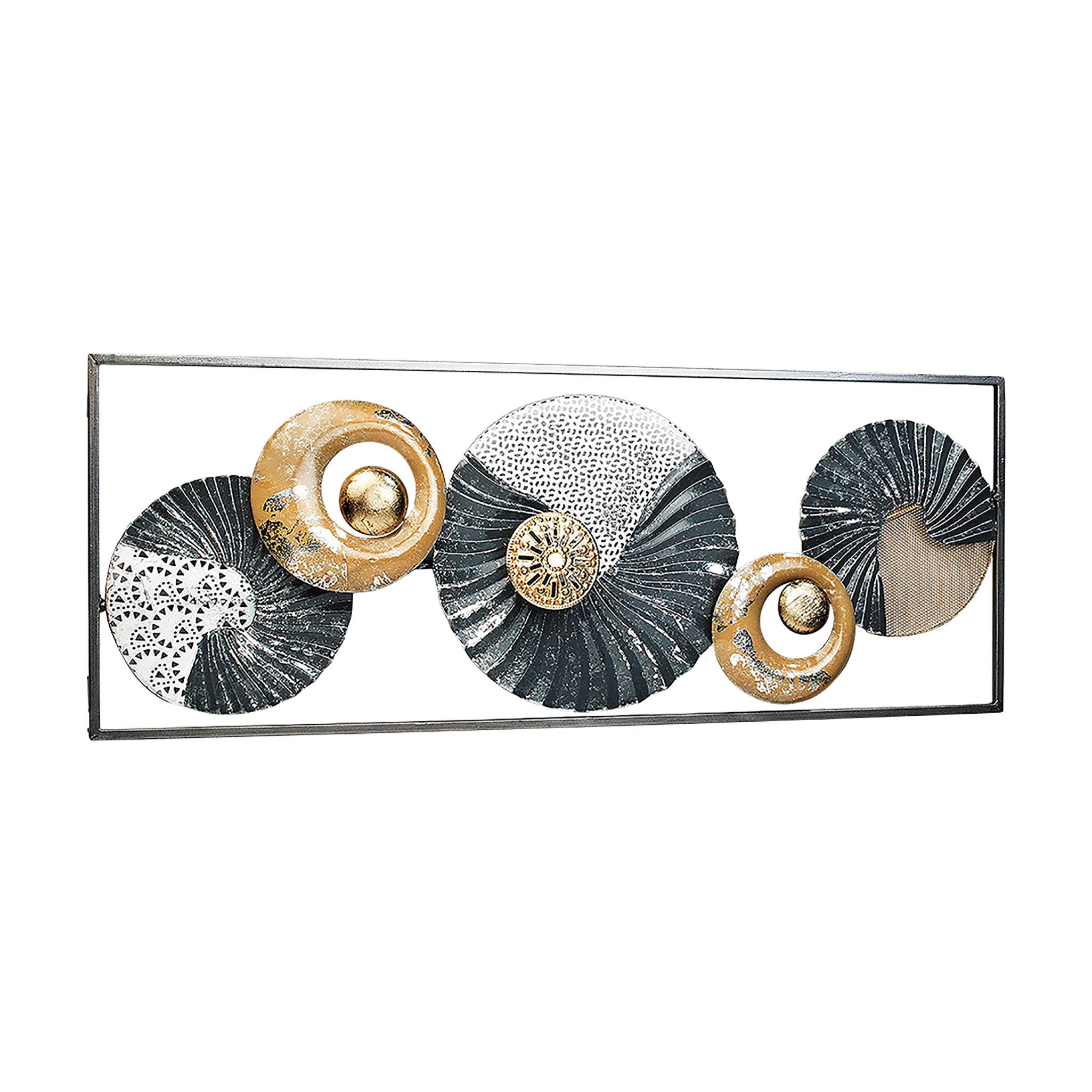 Kobolo Wandbild Metallbild Bild -SEASHELL- Hoch- Querformat - grau weiß gol günstig online kaufen