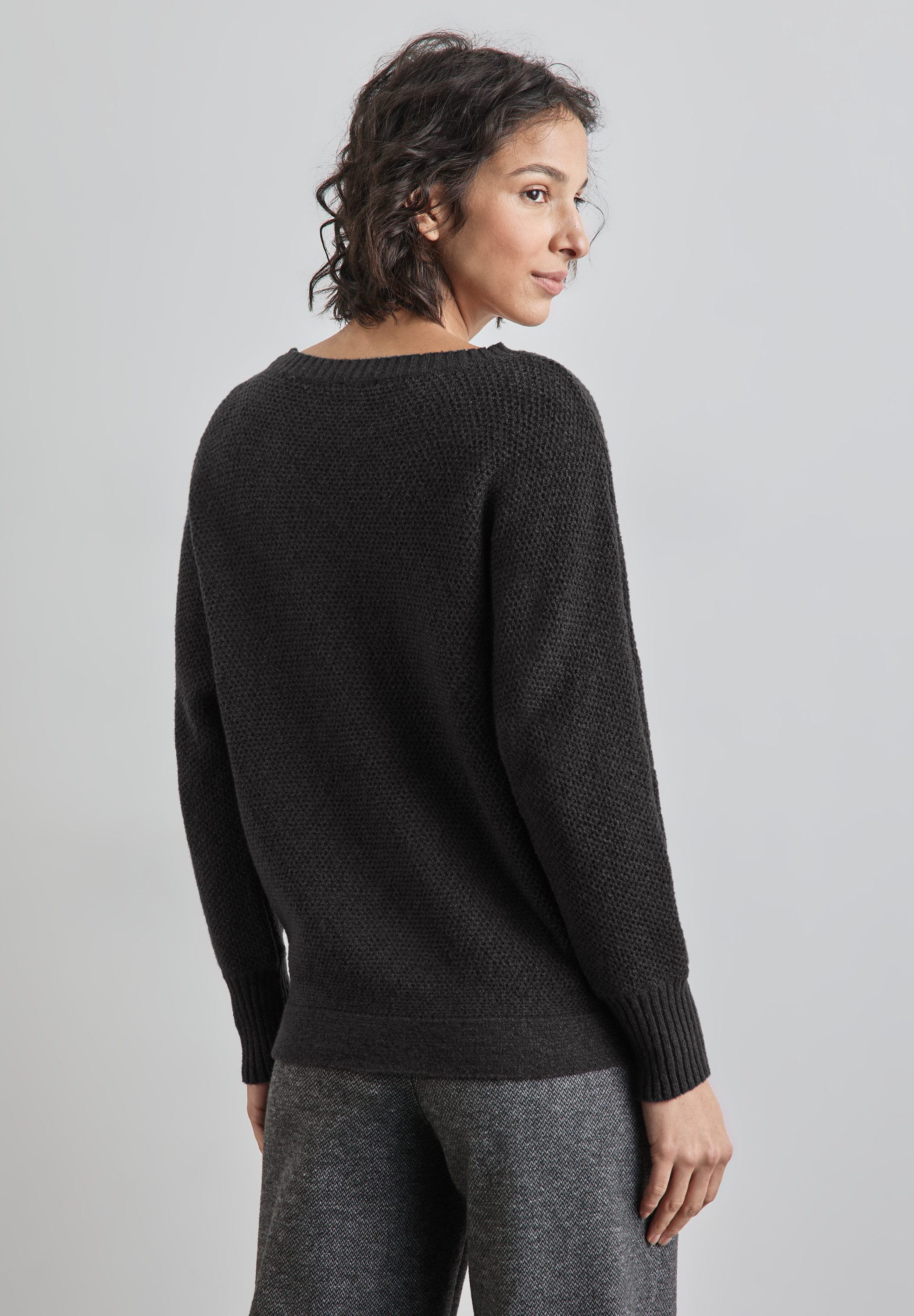 STREET ONE Strickpullover mit Materialmix