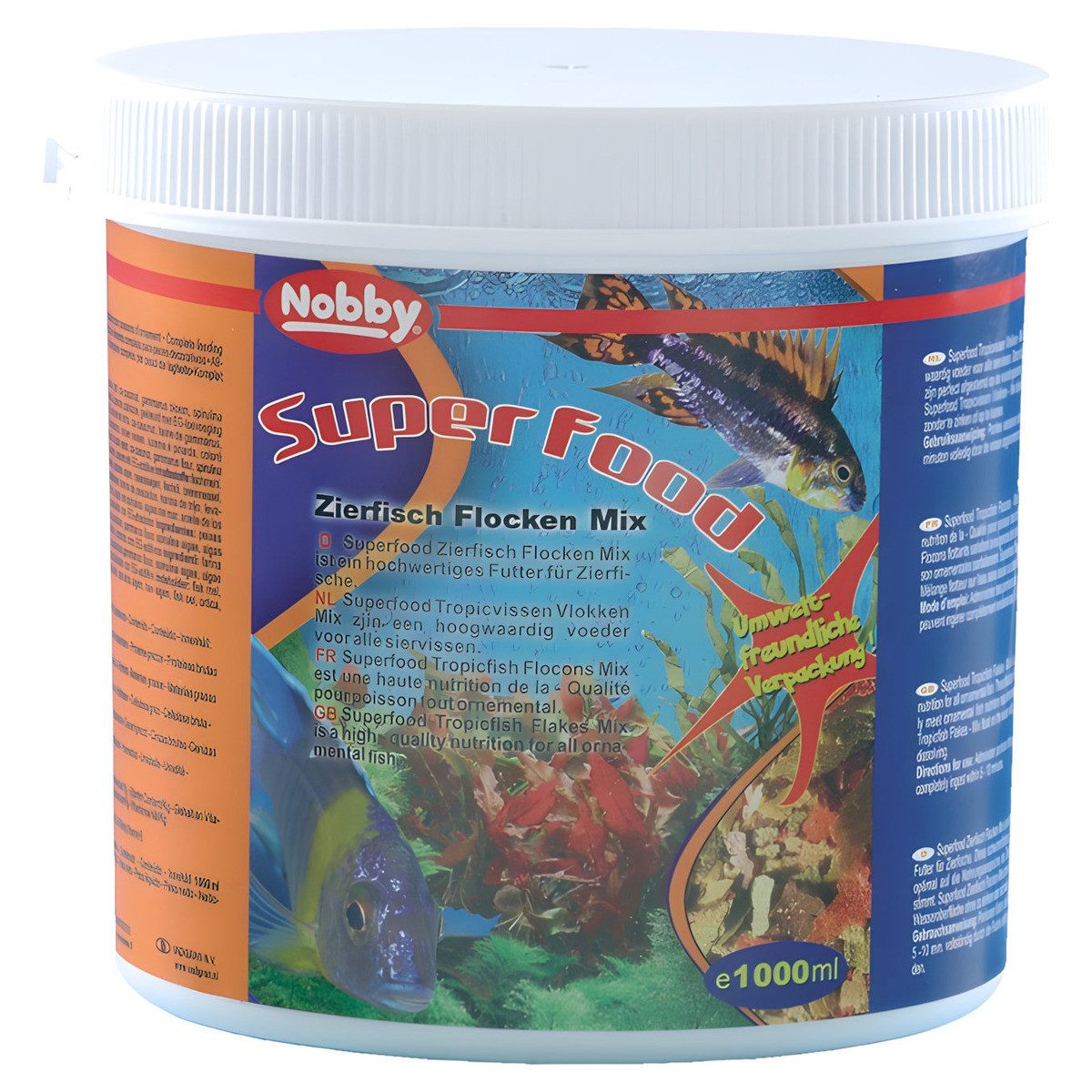 Nobby Zierfisch Flocken Mix 1000 ml, Trockenfutter für: Fische