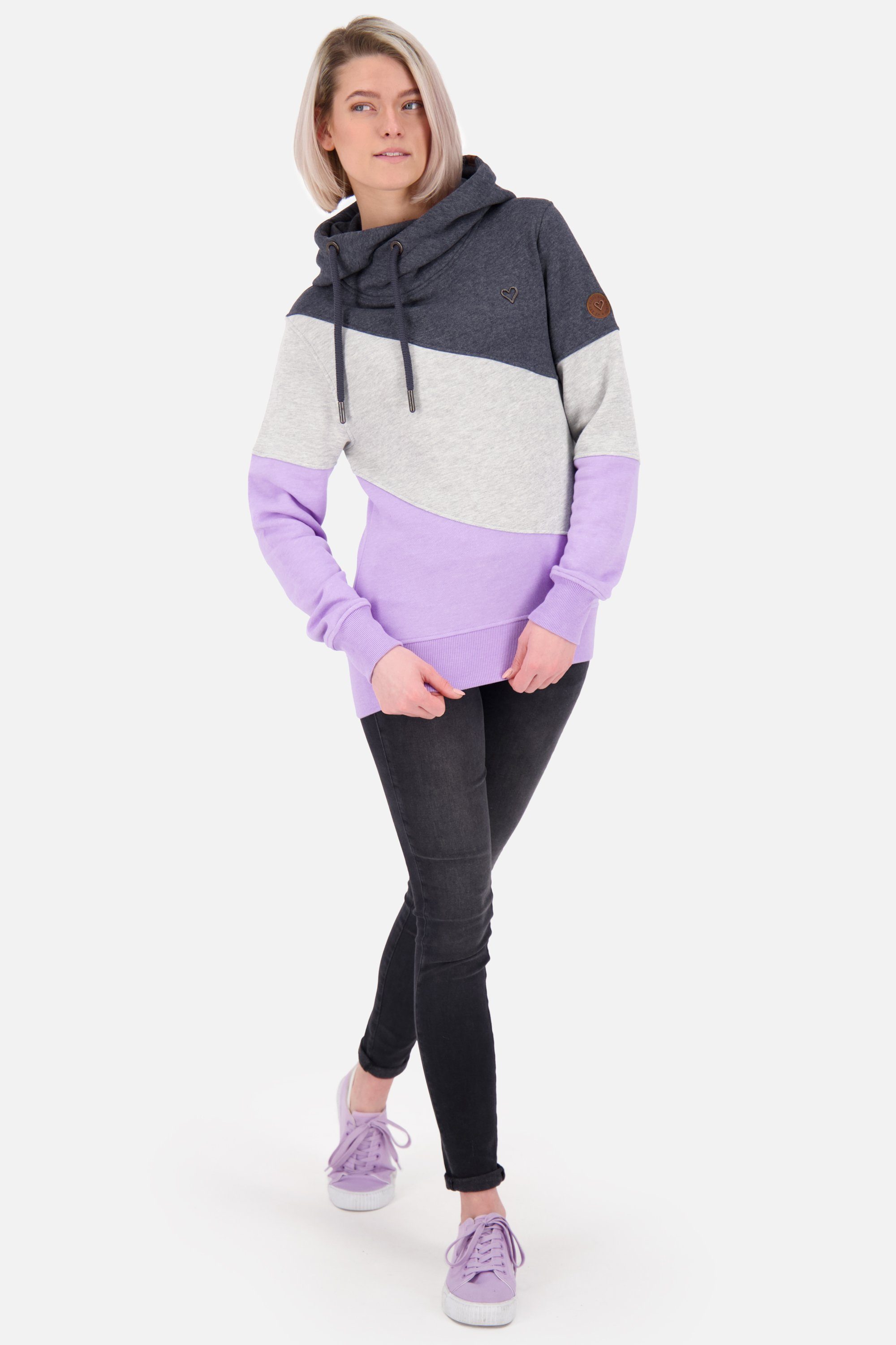 Alife & Kapuzensweatshirt, Pullover Kickin A digital StacyAK Kapuzensweatshirt Damen lavender Hoodie melange Sweatshirt