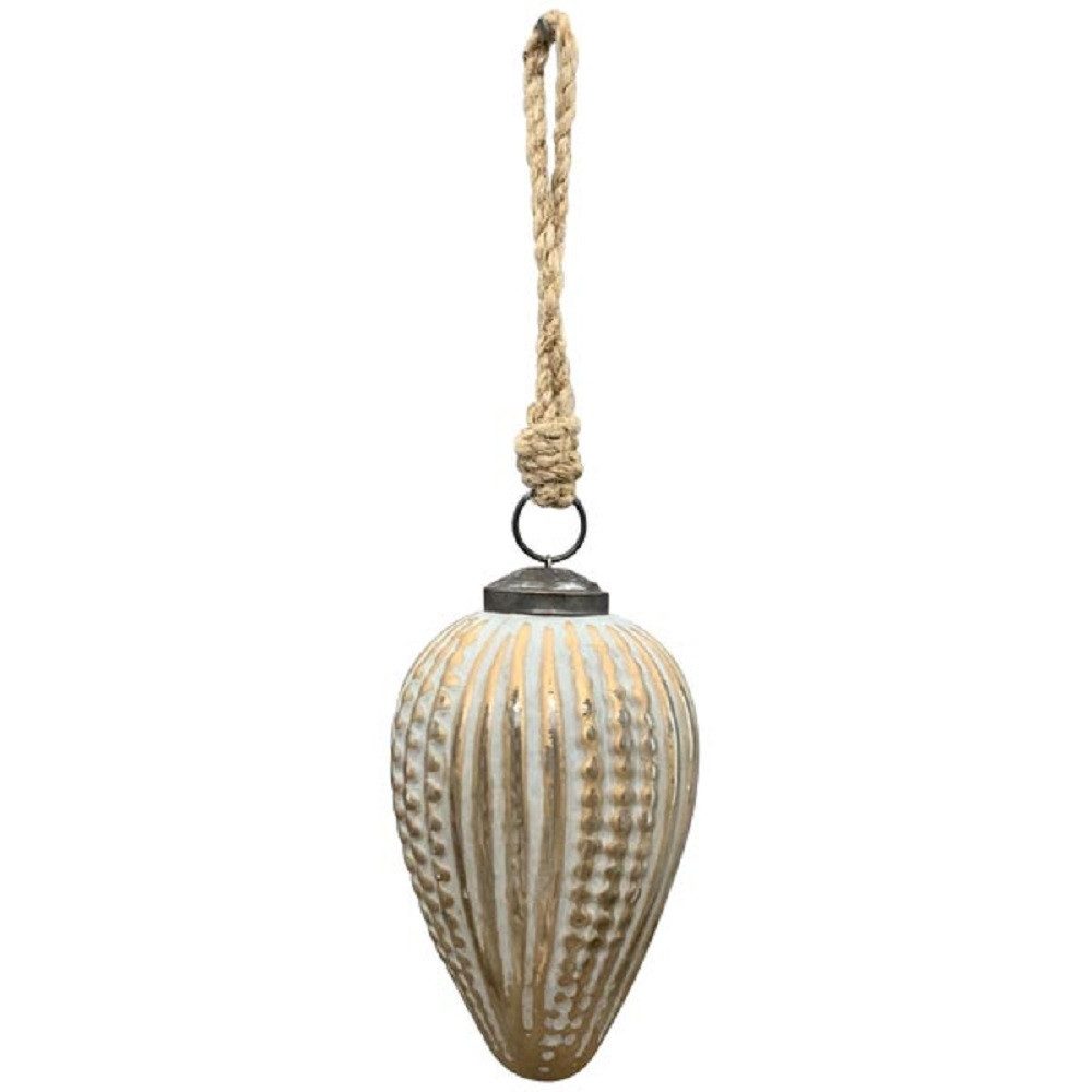 Exner GmbH Garten- & Wohnaccessoires Christbaumschmuck Exner Ornament Vitreous, champangner, 7x7x11 cm, Anhänger, 258251 (1-tlg)