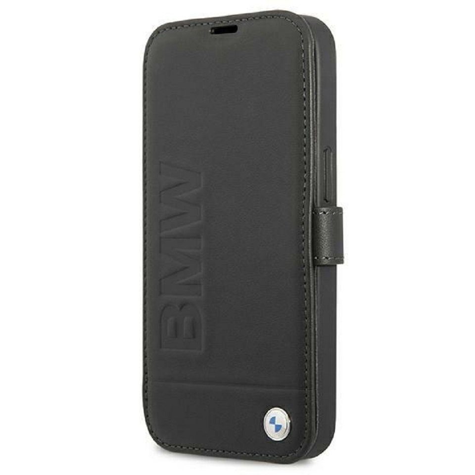 BMW Handyhülle iPhone 13 Mini Case Bookcase Echtleder schwarz 5,4 Zoll, Kantenschutz
