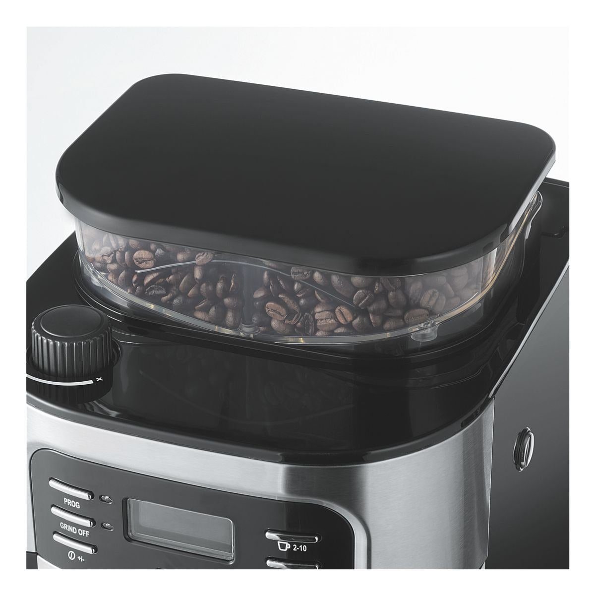 Severin Kaffeemaschine mit Mahlwerk mit KA Watt 4810, Glaskanne, Tassen, 1000 bis 10