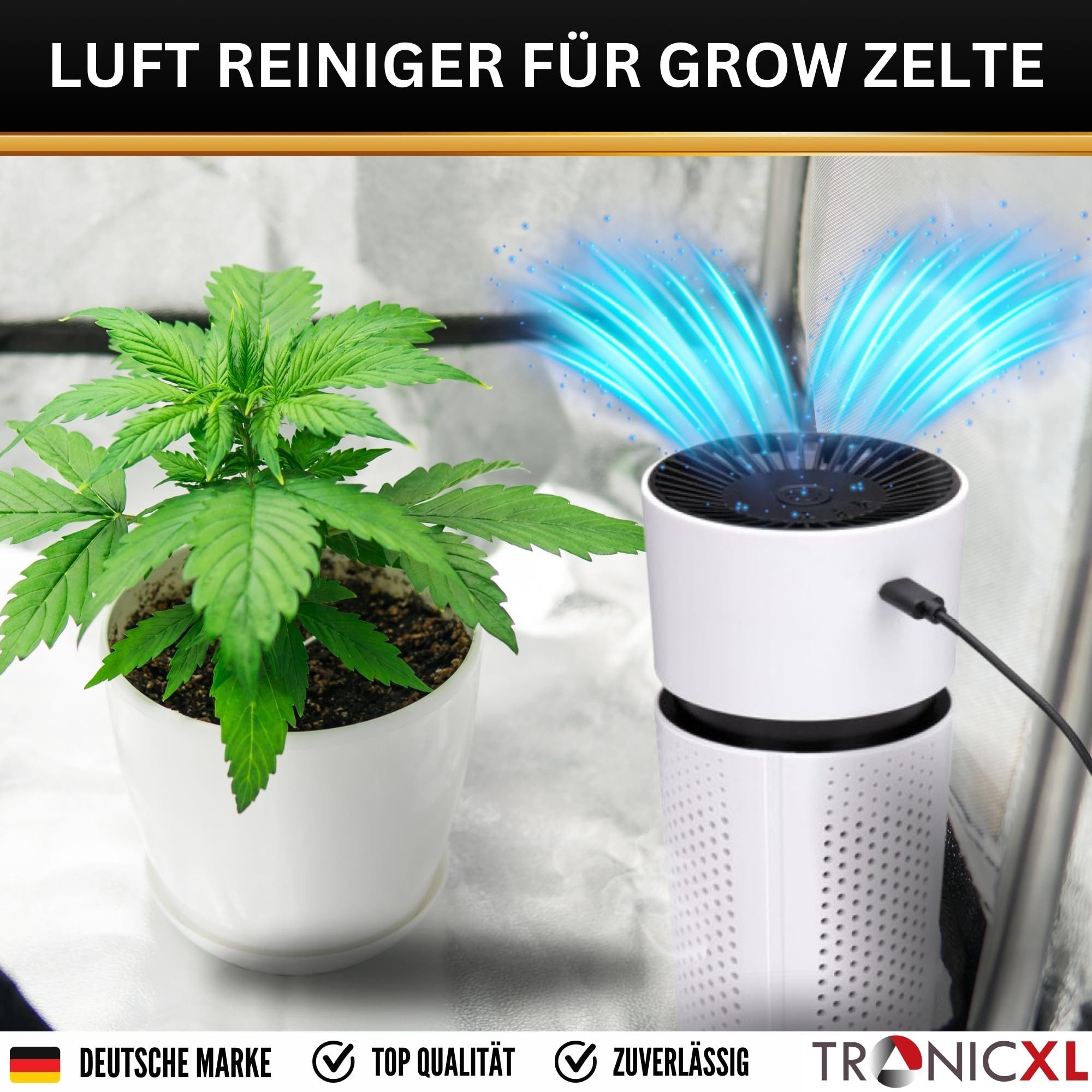 TronicXL Luftfilter Lüfter Luftreiniger Hepa Filter für Growbox Grow Grower Zelt Zubehör, Zelte Boxen Schrank Abluft Umluft Set