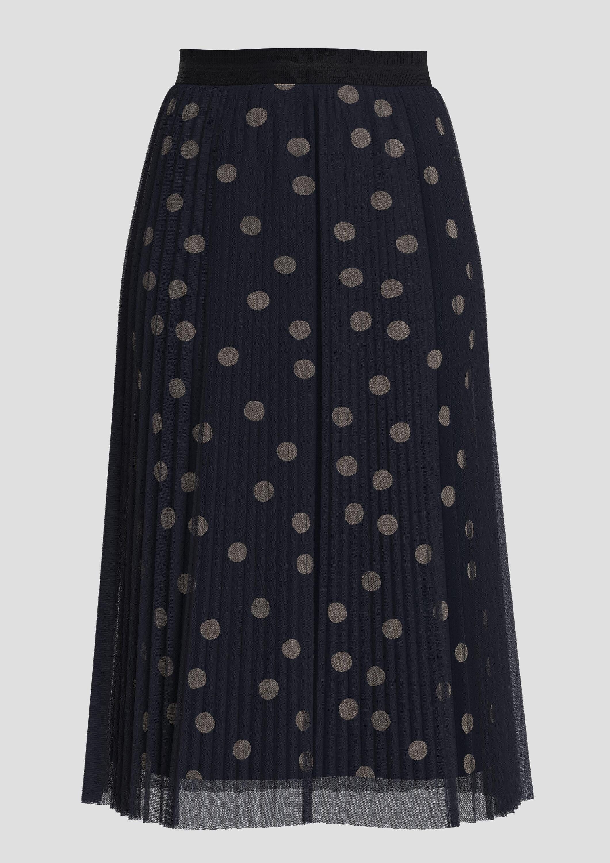 s.Oliver Midirock Rock Plissierter Midirock mit Polka Dots und Jerseyfutter
