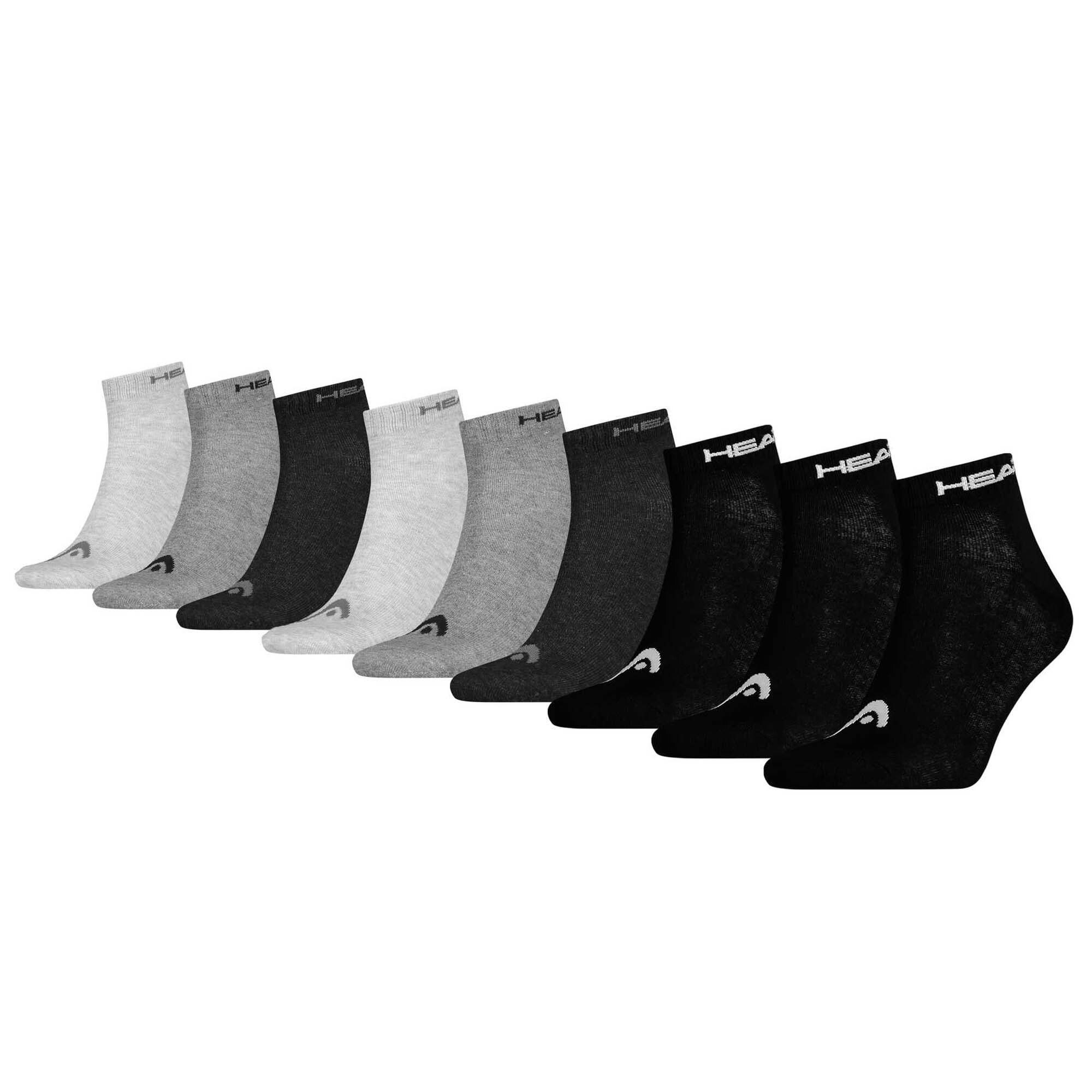 Head Sportsocken Unisex Quarter Socks, 9-pack - PERFORMANCE QUARTER Grau/Schwarz