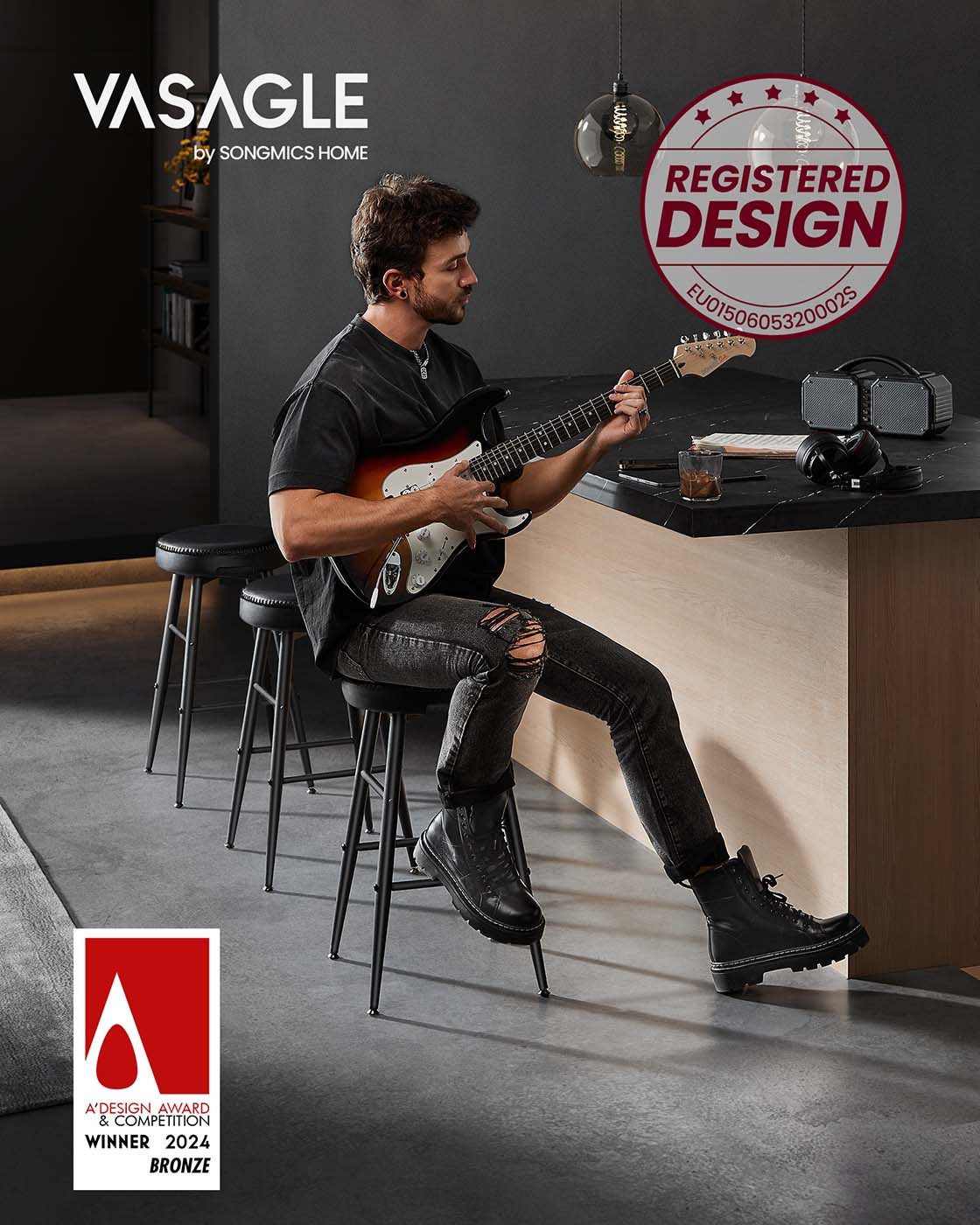 VASAGLE Barhocker (4 St), Kunstleder, 120kg belastbar, zwei Höhen günstig online kaufen