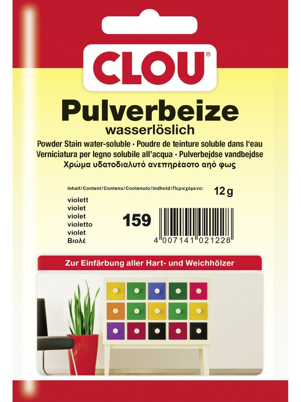 Holzbeize Clou Pulverbeize 12 g violett