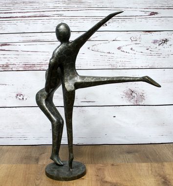 Bronzeskulpturen Skulptur Bronzefigur abstraktes Tanzpaar auf einer Standplatte