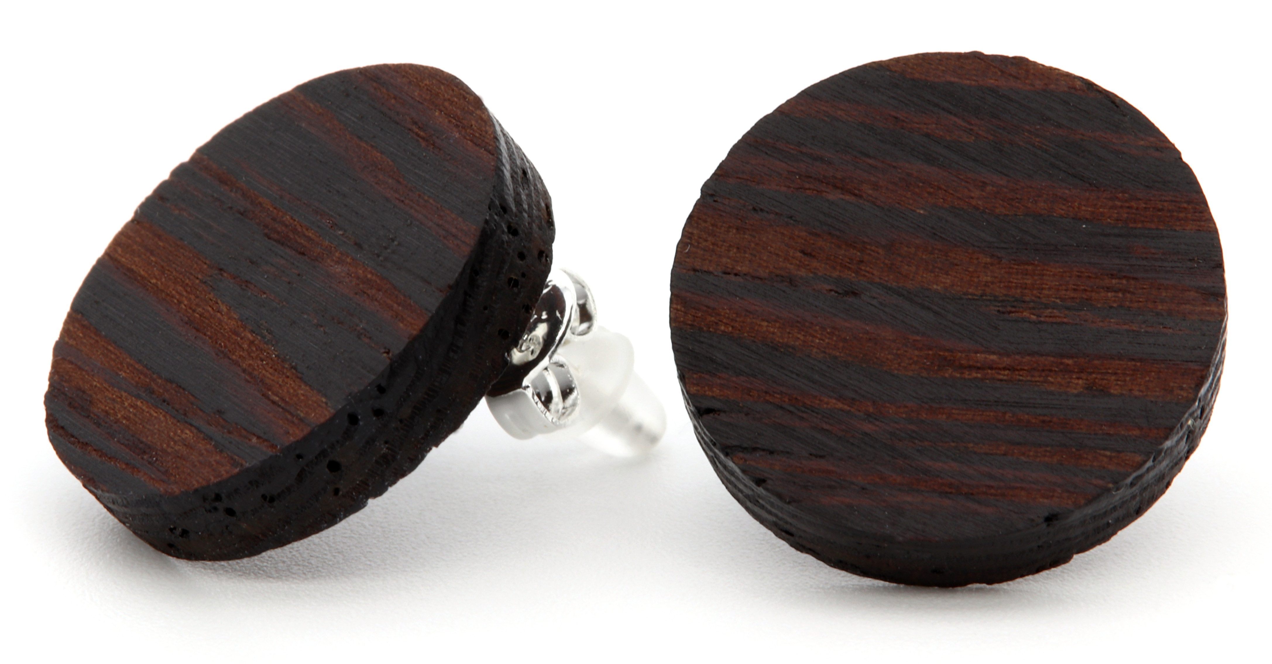 NaturSchatulle Paar Ohrstecker Holz Kreis (Zebrano-, günstig online kaufen
