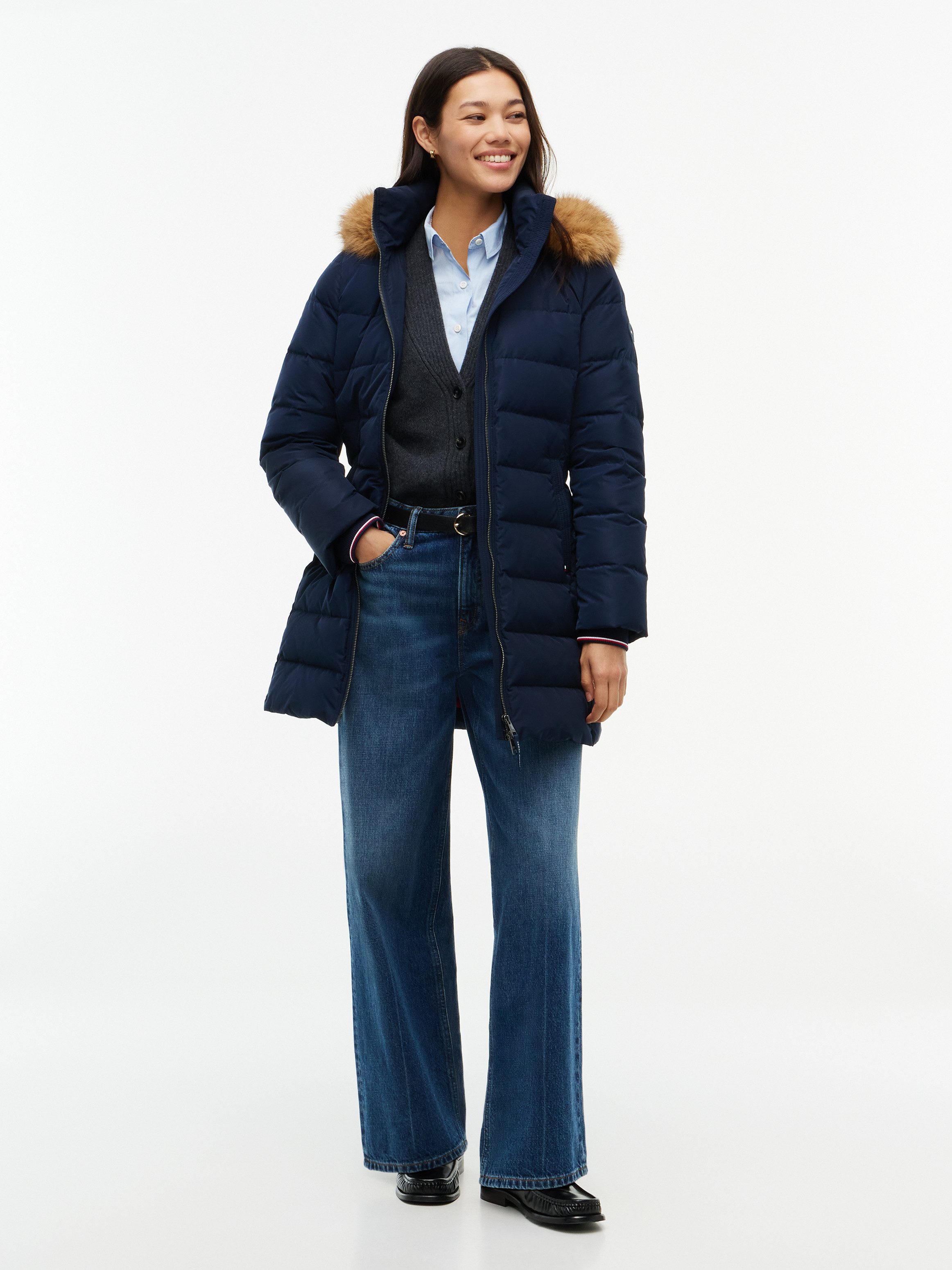 Tommy Hilfiger Steppmantel DOWN HERITAGE TYRA COAT Kunstfaser