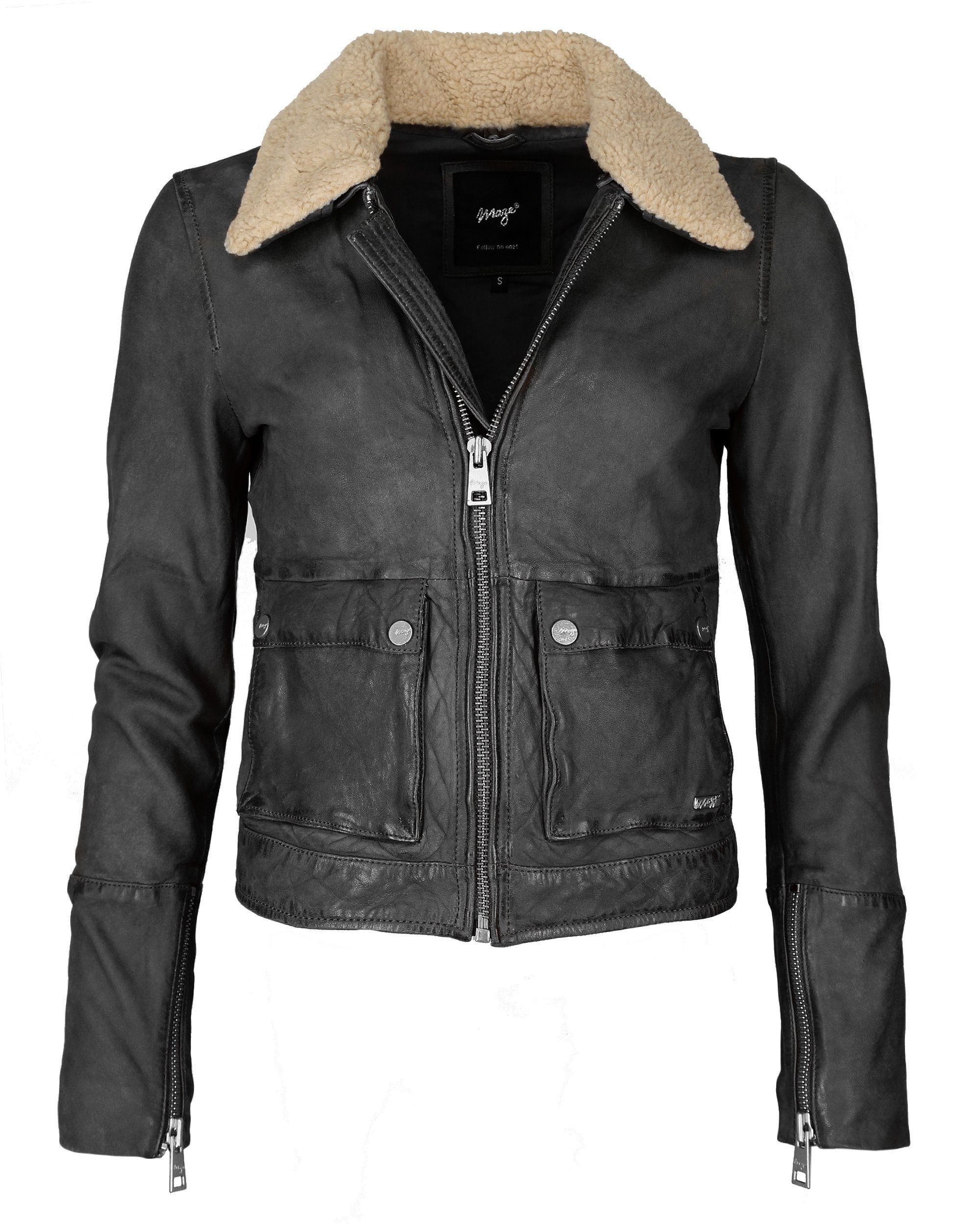 Lederjacke 42020103 black Maze