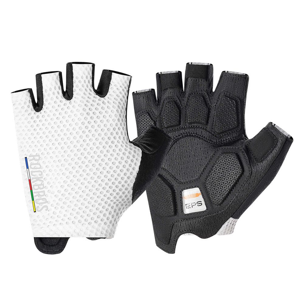 ROCKBROS Fahrradhandschuhe Kurzfingerhandschuhe Radhandschuhe Sporthandschuhe (Spar-Set, 1-St., S) SBR-Polster, rutschfest, atmungsaktiv, reflektierendes Logo
