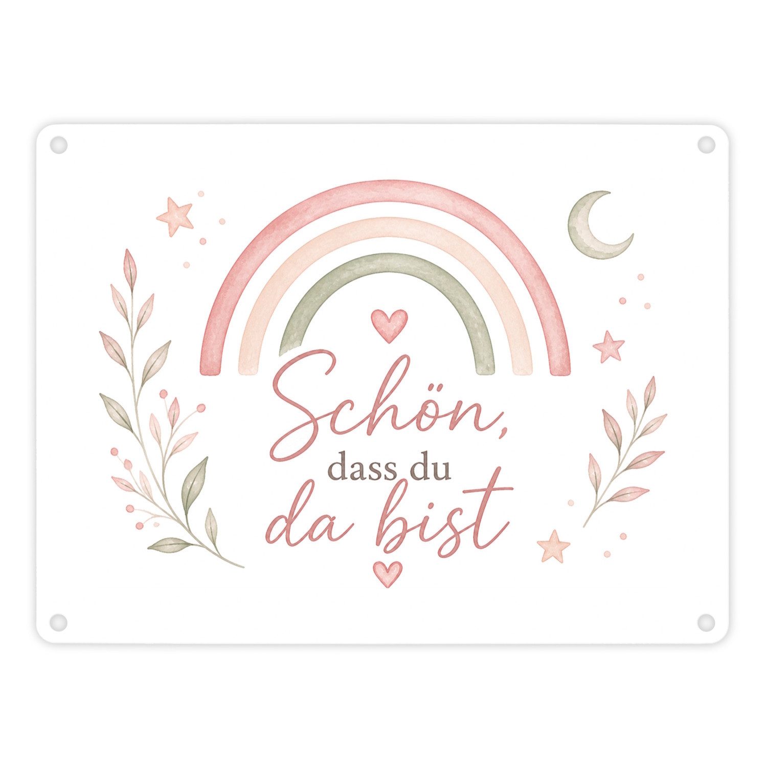 speecheese Metallschild Metallschild in 20x15 cm Schön Blechschild zur Begrüssung Mit Spruch: