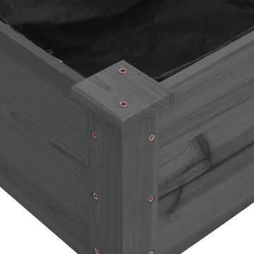 furnicato Hochbeet mit Einsatz Grau 240x120x25 cm Massivholz Tanne
