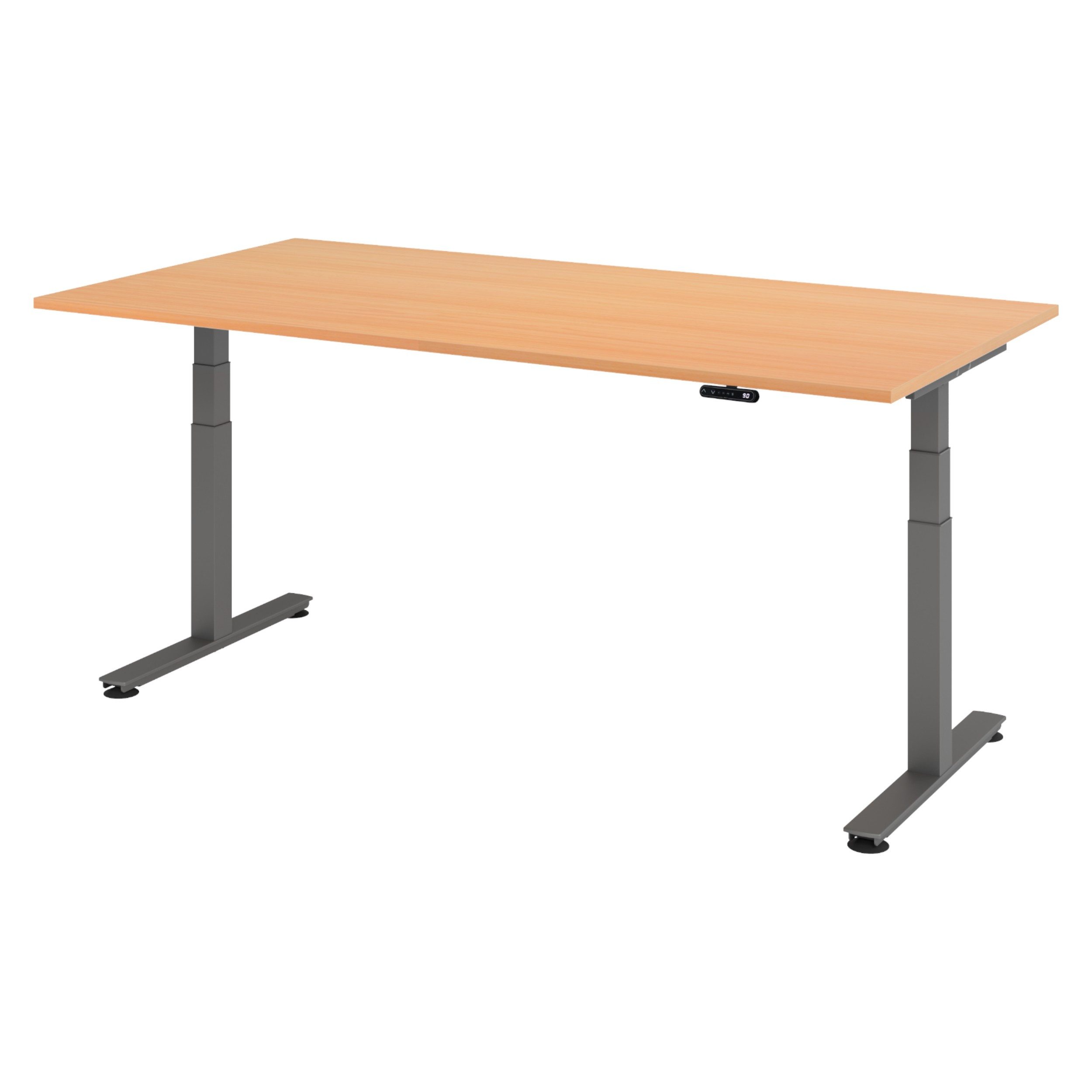 bümö Schreibtisch elektrisch XDSM elektrisch höhenverstellbar, Rechteck: 200 x 100 cm - Dekor: Buche