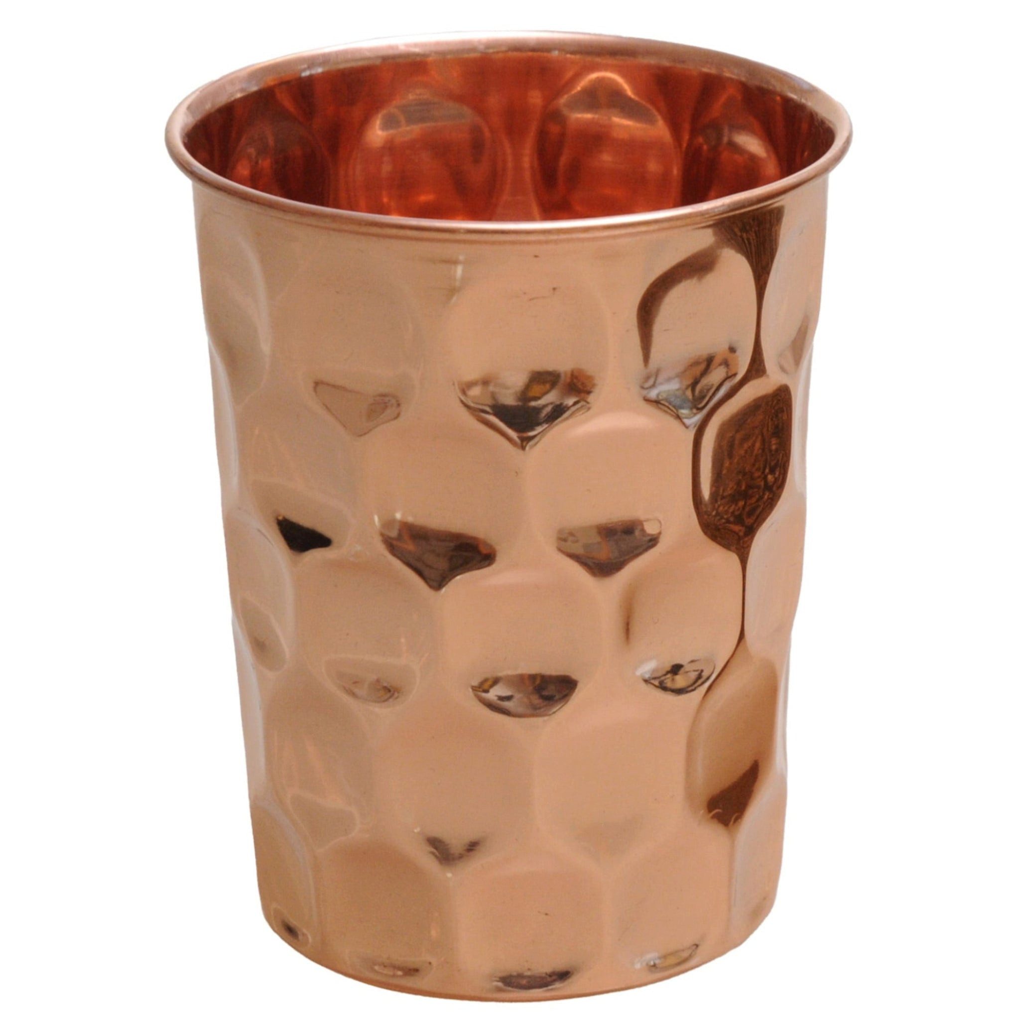 Yogishop Becher Kupferbecher diamant, 250 ml, 1-tlg., Kupfer, Edler Wasserbecher aus Kupfer.
