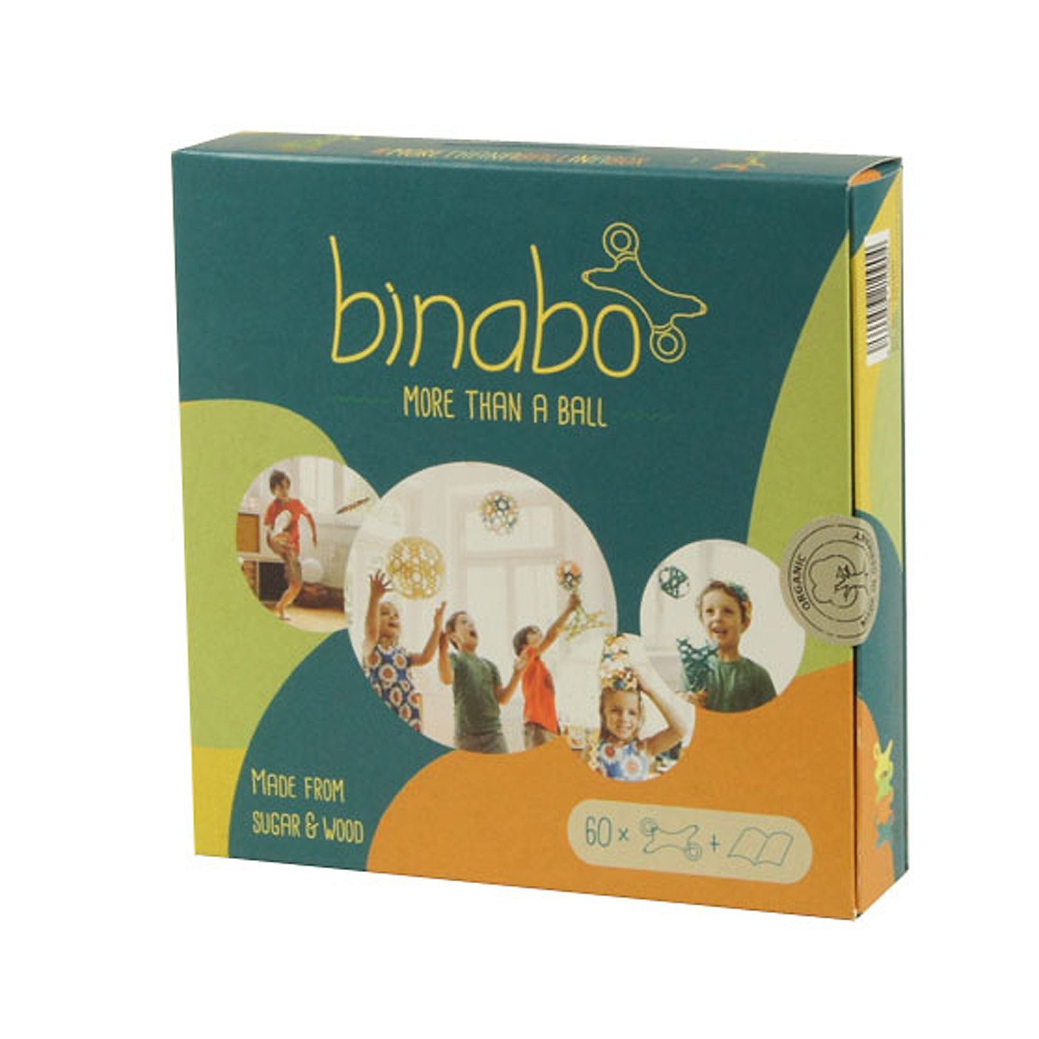 TicToys Steckpuzzle Binabo - Konstruktionsspielzeug aus Bioplastik - 60 Chips in vier Farben, 60 Puzzleteile, die Teile sind zu 100% biologisch abbaubar