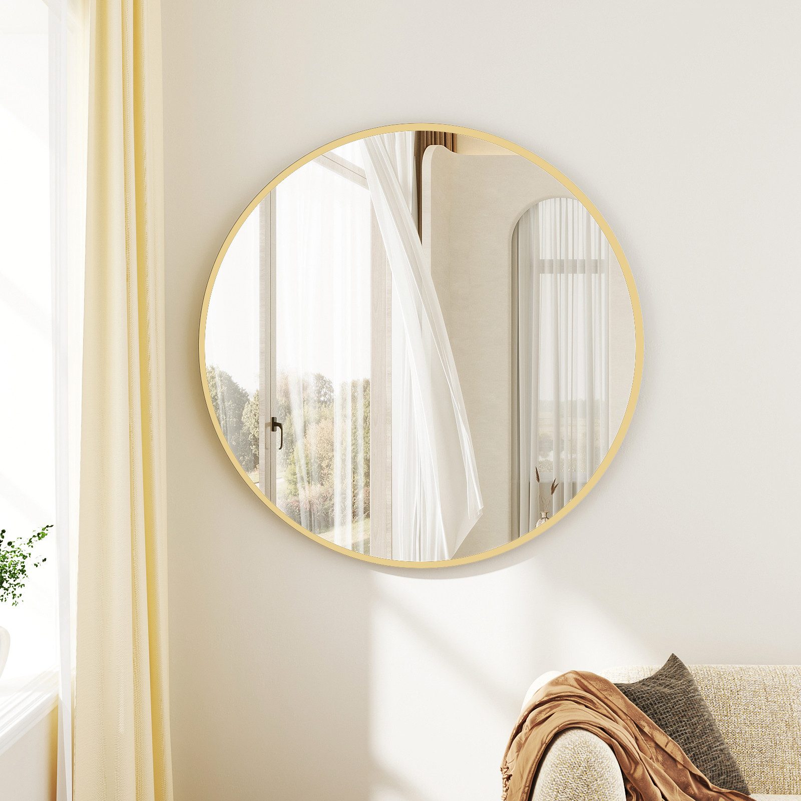 Hopibath Wandspiegel Gold Rund Spiegel für günstig online kaufen