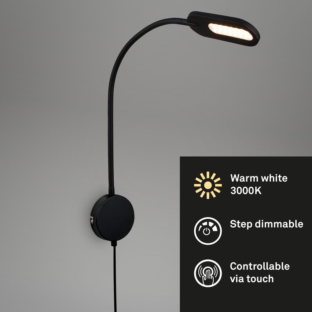 Briloner Leuchten Wandleuchte 2177015, Dimmfunktion, LED fest integriert, 2700K - Extra-Warmweiß