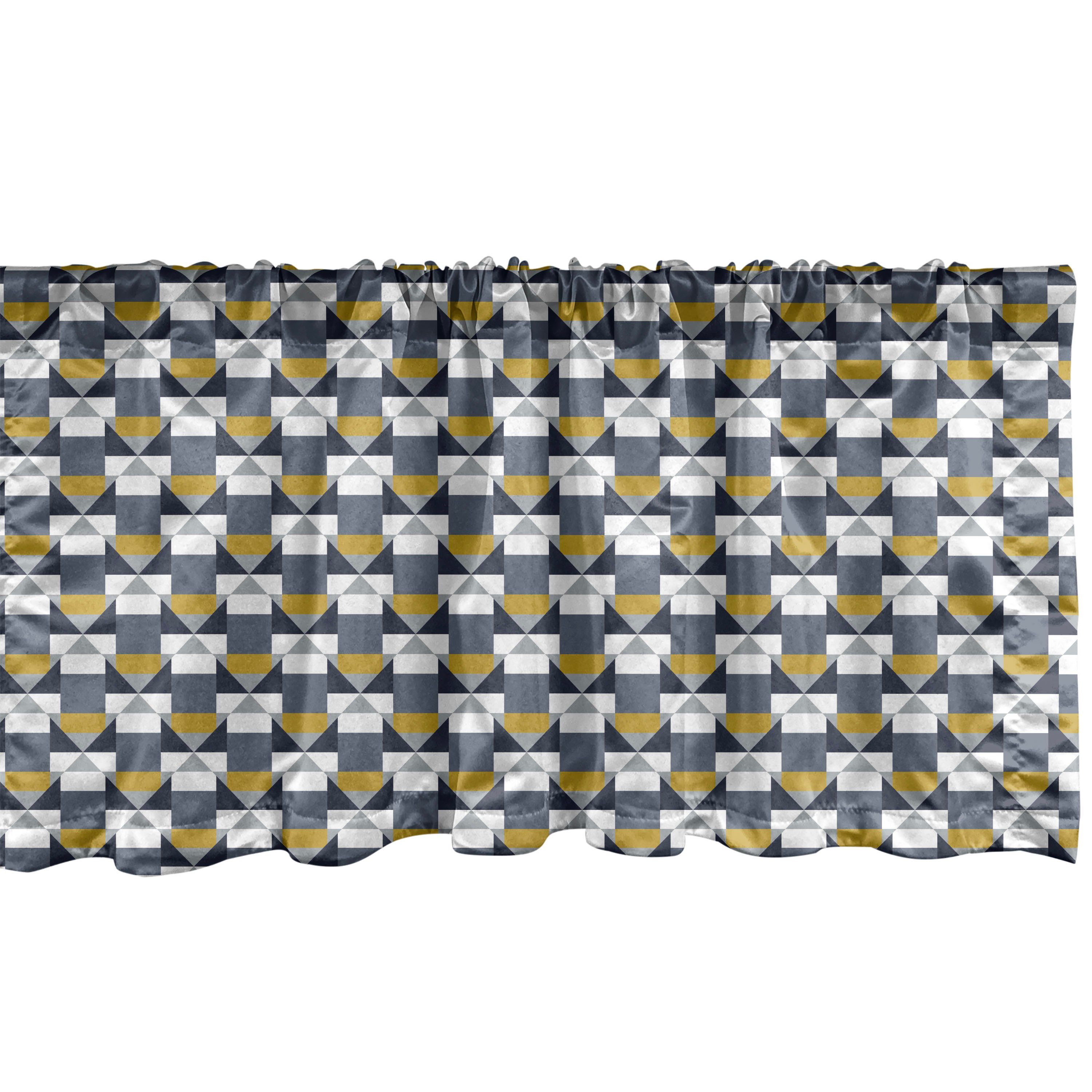 Scheibengardine Vorhang Volant für Küche Schlafzimmer Dekor mit Stangentasche, Abakuhaus, Microfaser, Abstrakt Triangles und Polygonen