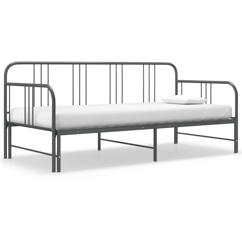 DOTMALL Bettgestell Ausziehsofa Bettgestell Grau Metall günstig online kaufen