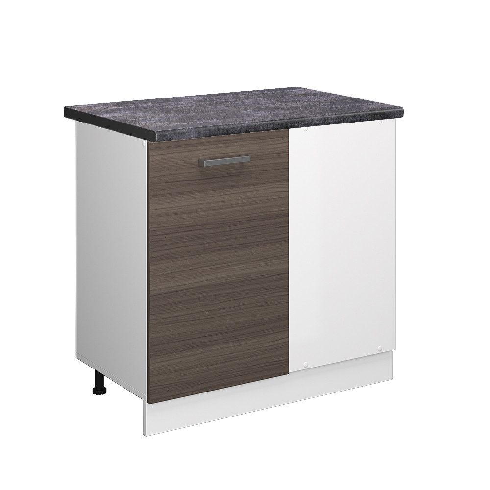 Vicco Eckunterschrank R-Line, Grau/Weiß, 86 cm, günstig online kaufen