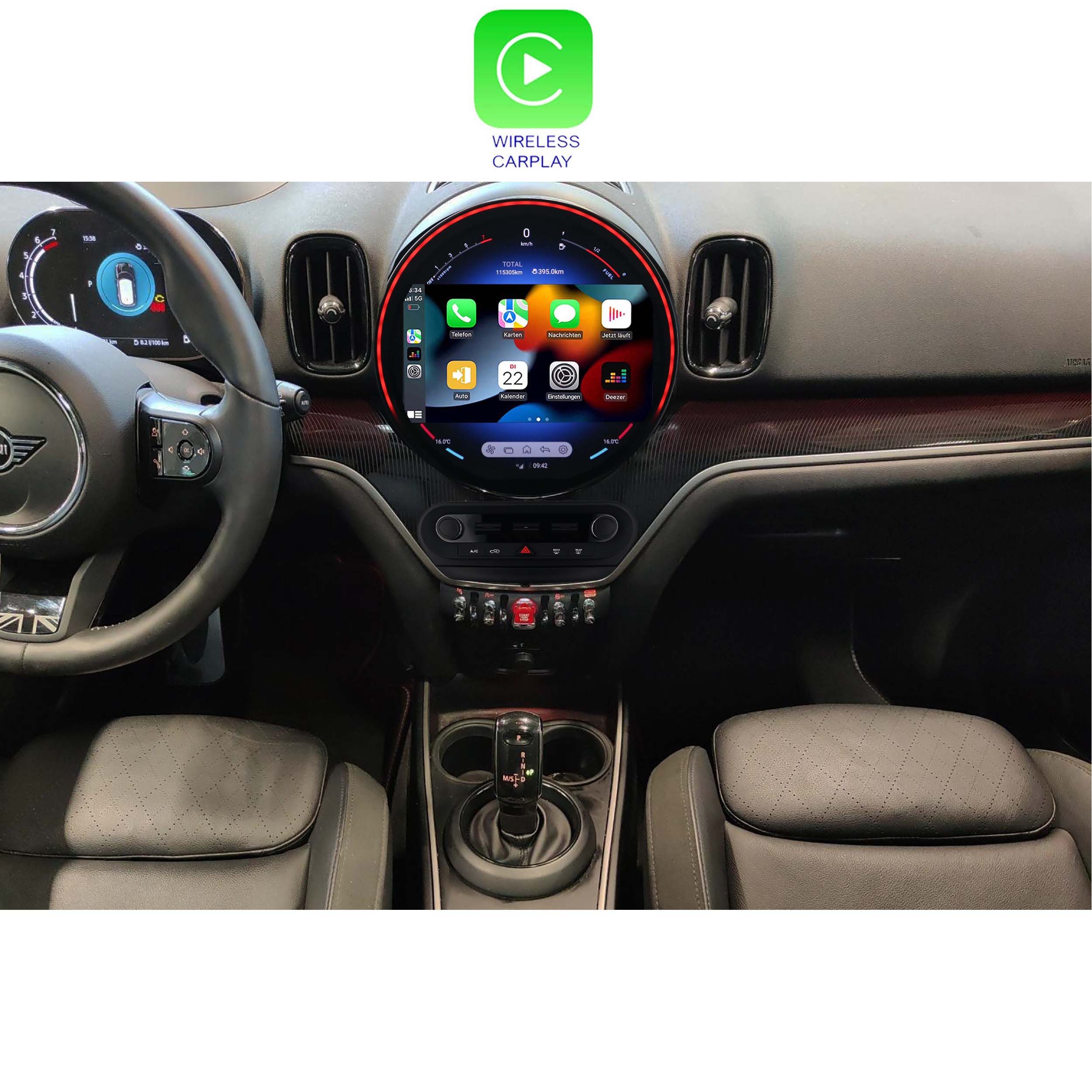 TAFFIO Für Mini Countryman F60 11,8" Touch Android GPS Navi Carplay AC Panel Einbau-Navigationsgerät