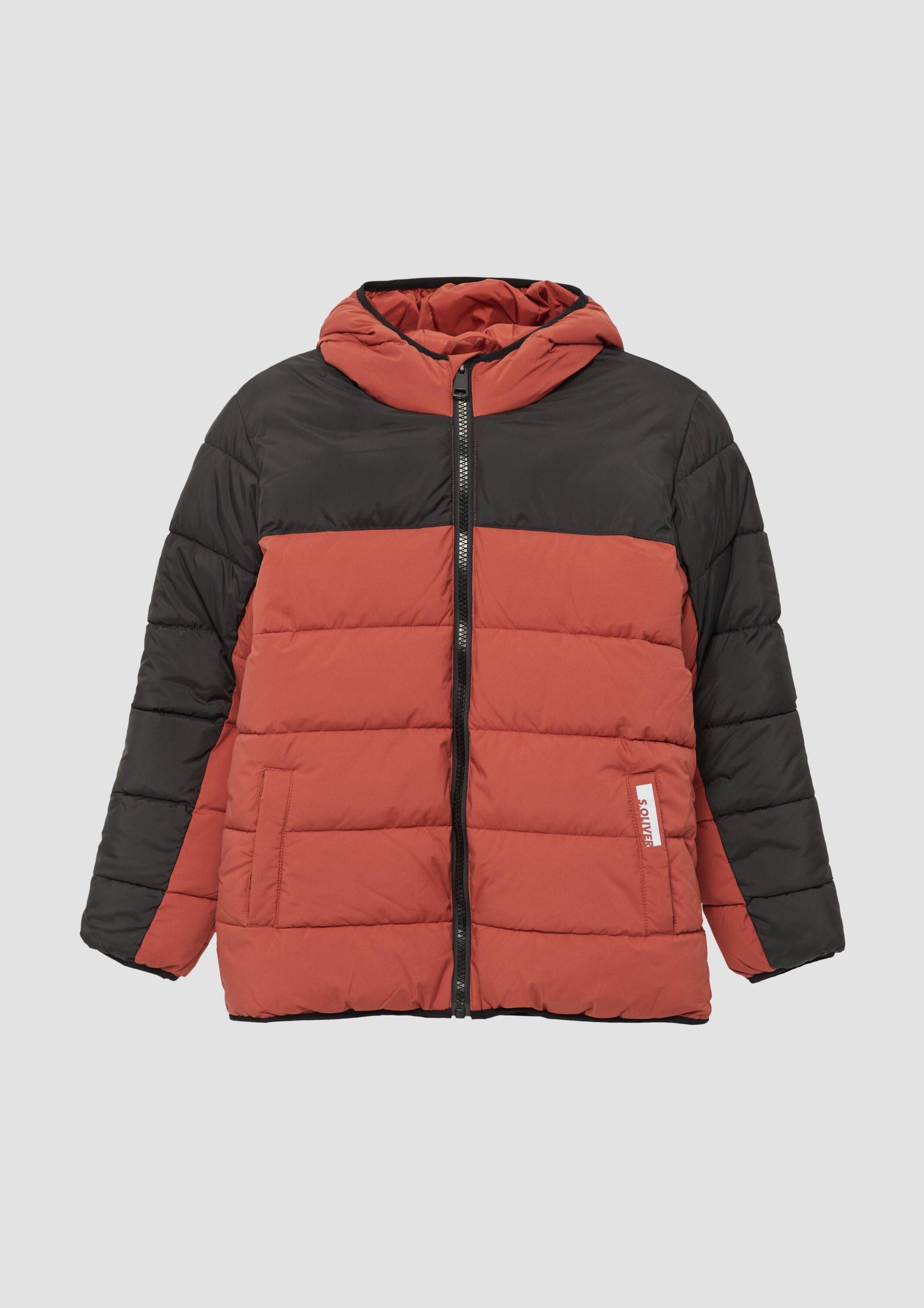 s.Oliver Winterjacke Outdoor-Jacke Steppjacke in Colour-Blocking-Optik und Fleecefutter