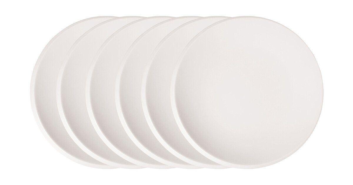 Villeroy & Boch Speiseteller Speiseteller 27 cm NewMoon weiß 6-tlg., Premium Porcelain, robust
