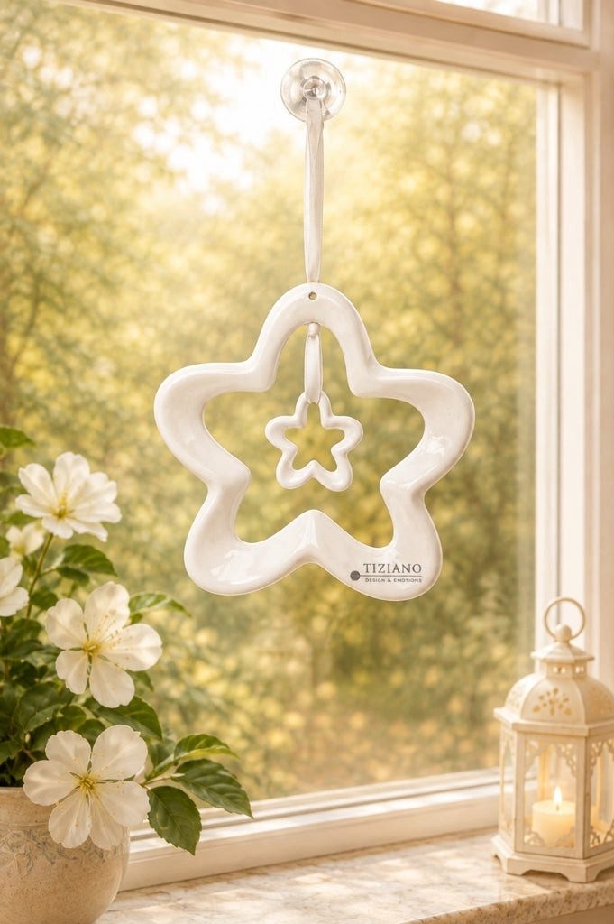 TIZIANO - DESIGN & EMOTIONS Dekofigur Doppelhänger Blume Alisa creme-weiß