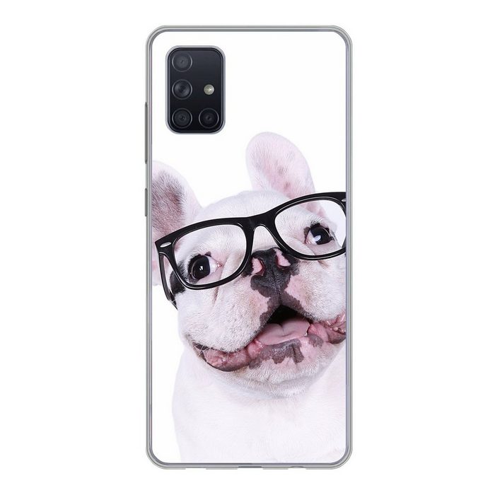 MuchoWow Handyhülle Hund - Brille - Hipster Phone Case Handyhülle Samsung Galaxy A71 Silikon Schutzhülle