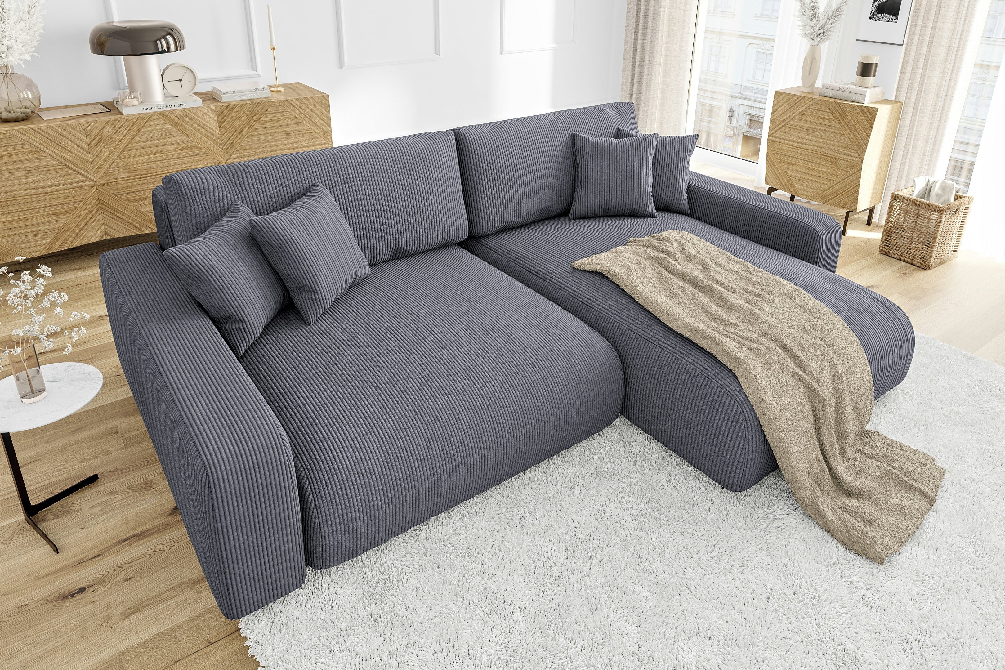 S-Style Möbel Ecksofa Emma mit Bettfunktion günstig online kaufen