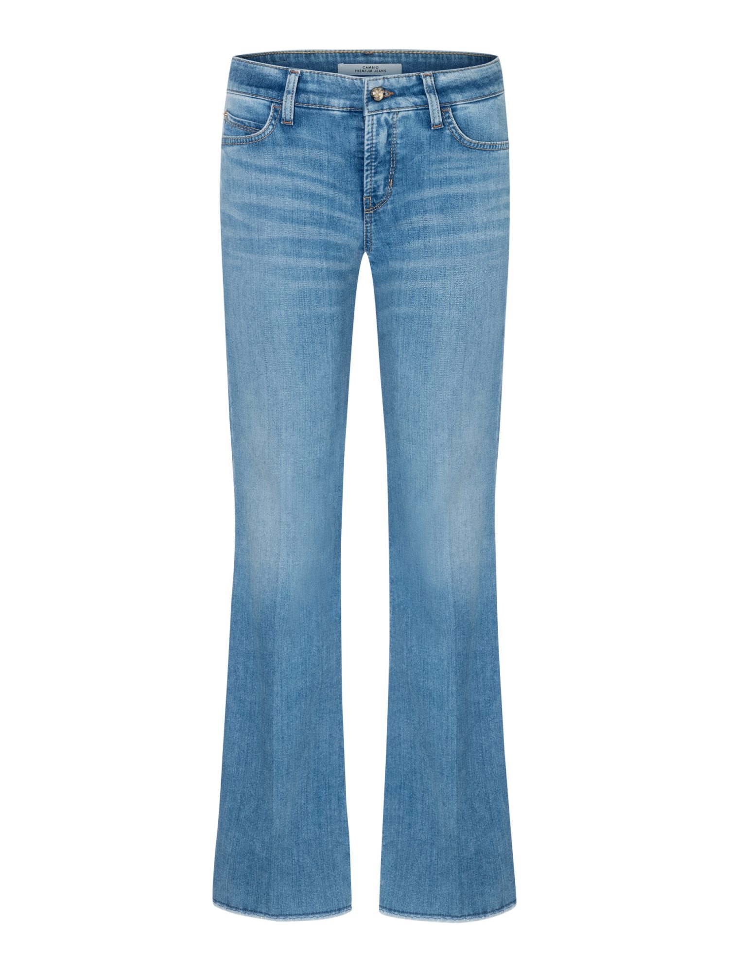 Cambio Stretch-Hose blau, Casual, Baumwolle, Unifarben, Regular Fit, Mittel