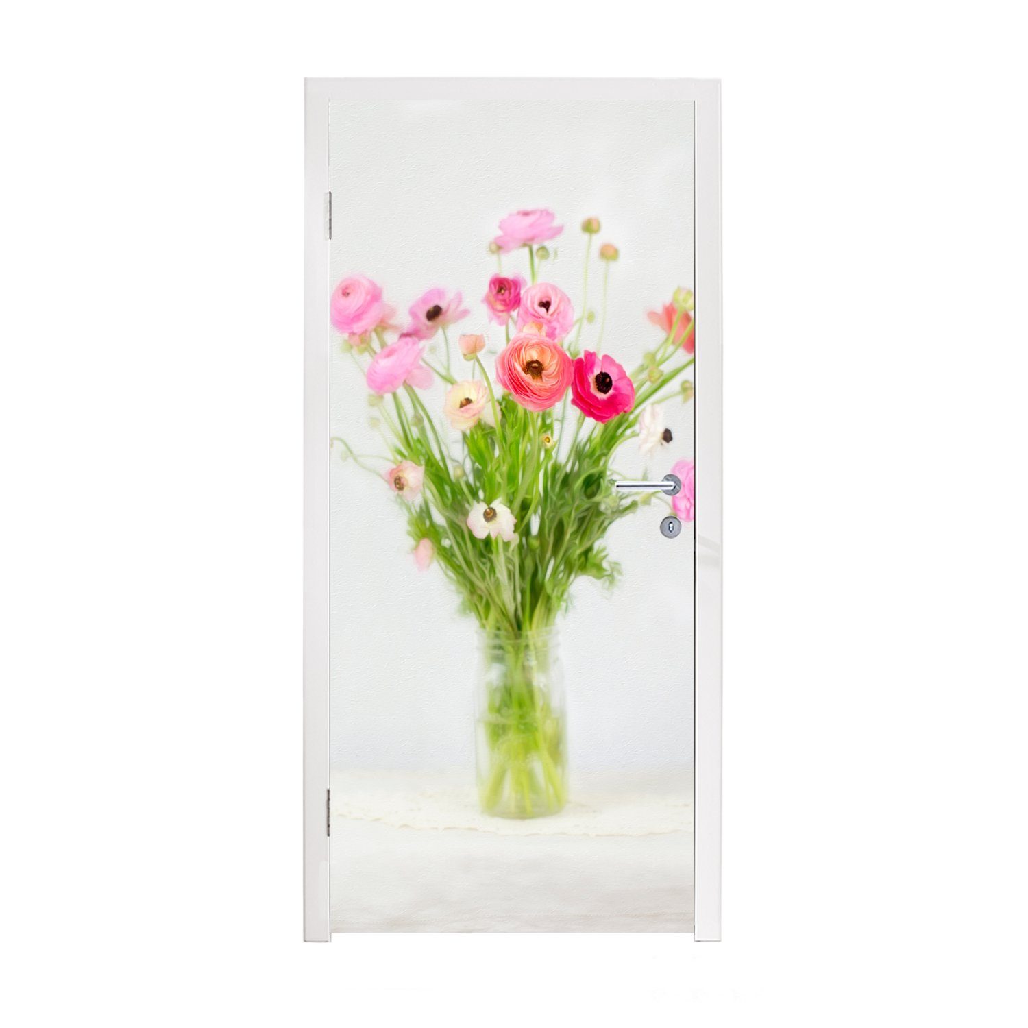 MuchoWow Türtapete Stillleben - Blumen - Frühling, Matt, bedruckt, (1 St), Fototapete für Tür, Türaufkleber, 75x205 cm