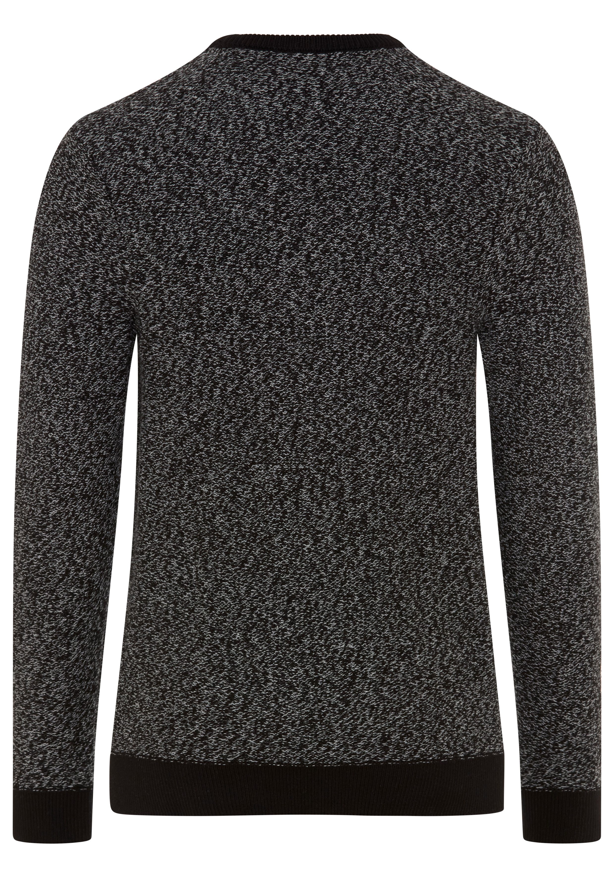 Man's World Rundhalspullover Neue Kollektion! Highlight Strukturqualität mit Rippbündchen am Ausschnitt, Strickmaterial, melierte Optik