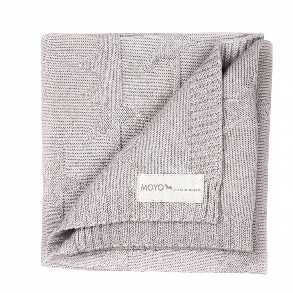 Babydecke Strick Babydecke Sternenmuster Sanfter Sommerregen, Moyo, Kuscheldecke, zart zur Babyhaut
