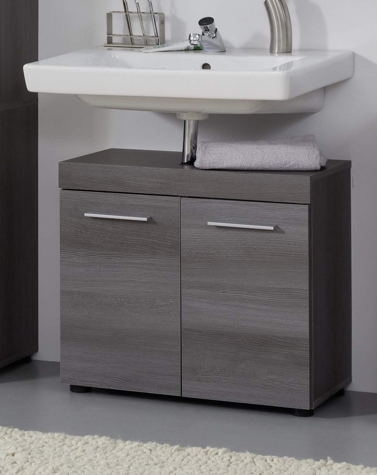 trendteam Waschbeckenunterschrank Runner (Badschrank in grau günstig online kaufen