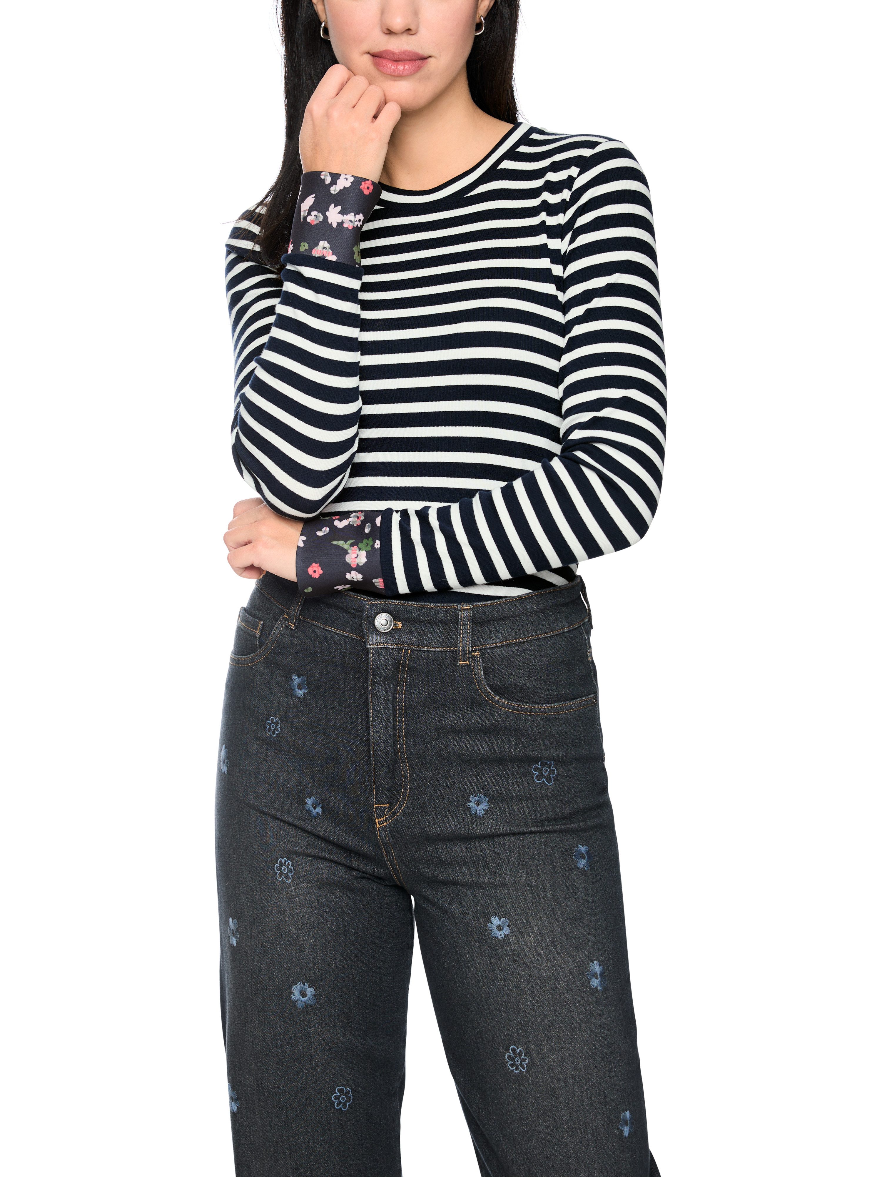 Marc Cain Longsleeve Countryside Calling Premium Damenmode in Streifenoptik