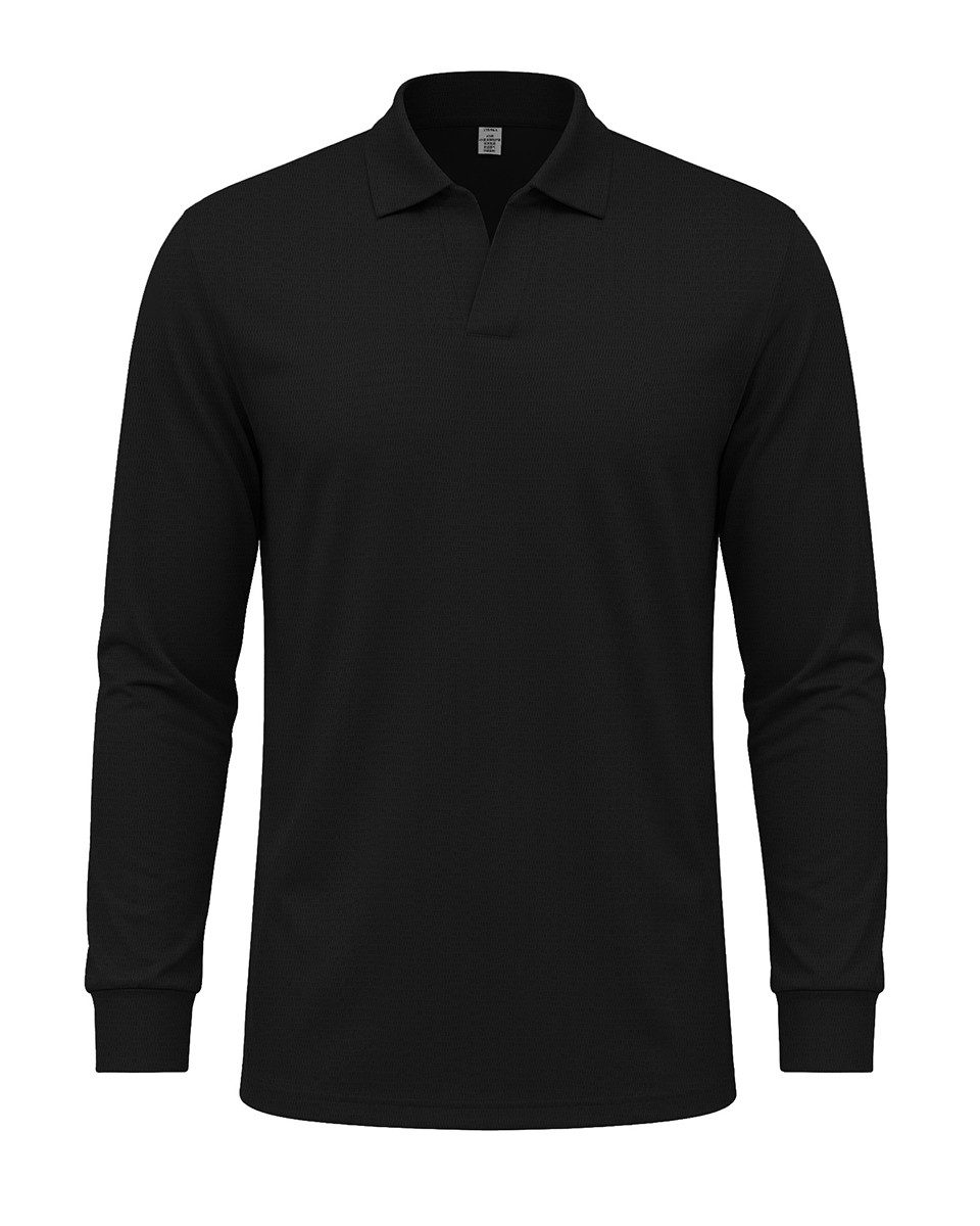 Allthemen Poloshirt mit Zopfmuster langarmshirt Baumwolle Shirt für Winter