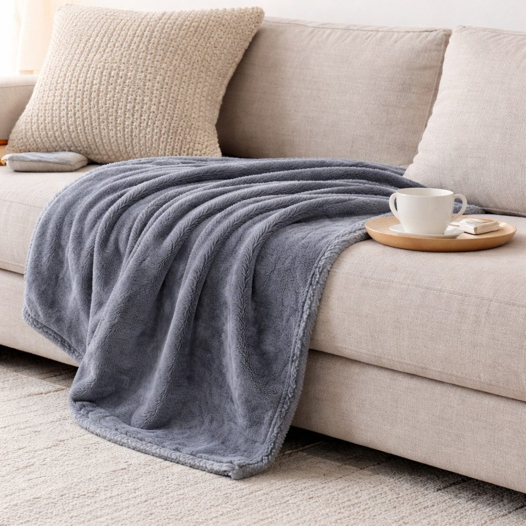 Wohndecke Flanell und Sherpa, VIVA Home, Oberseite weicher Flanell und Rückseite wärmendes Sherpa – Bild 3 von 5