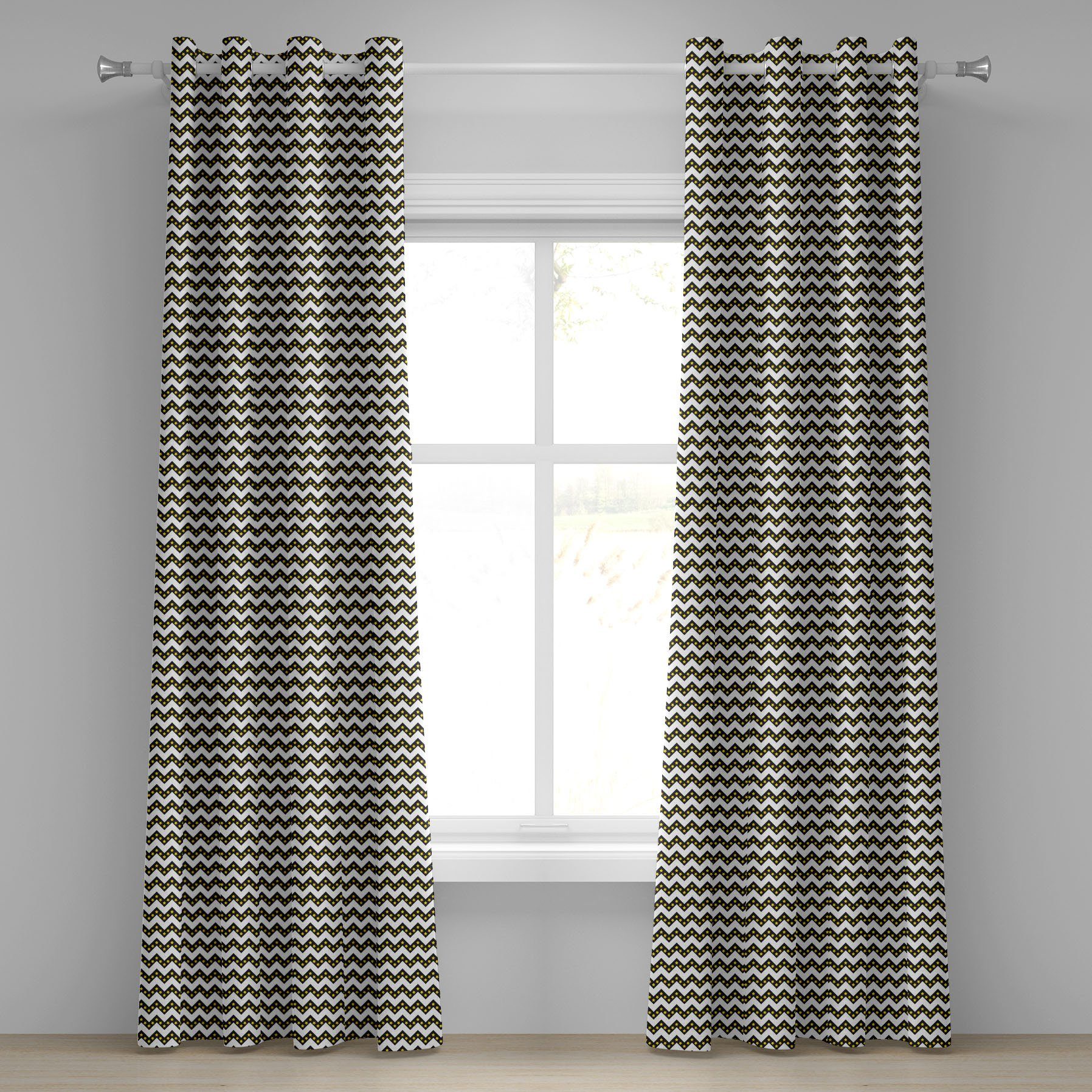 Gardine Dekorative 2-Panel-Fenstervorhänge für Schlafzimmer Wohnzimmer, Abakuhaus, Winkel Parallel Striped Linien