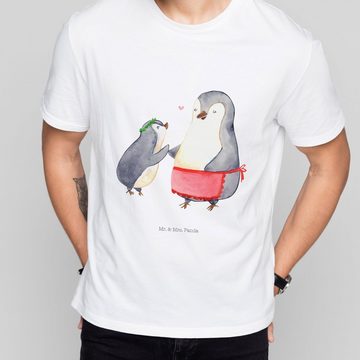 Mr. & Mrs. Panda T-Shirt Pinguin mit Kind - Weiß - Geschenk, Mama, Bruder, Frauen, Mutti, Part (1-tlg)