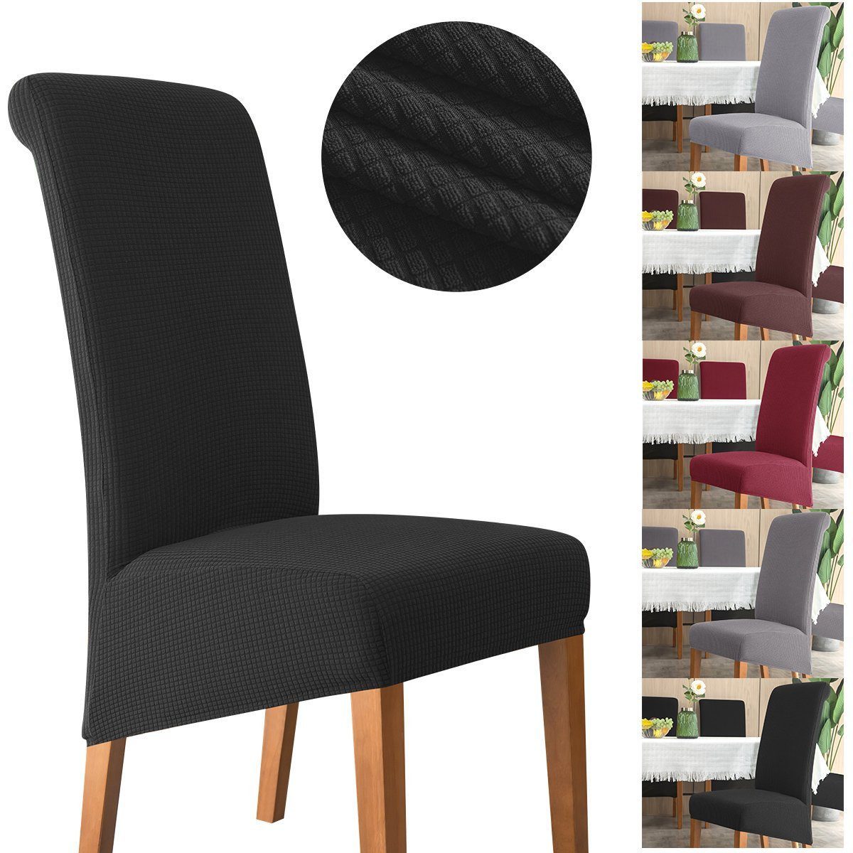 Simloveve Stuhlhusse Stretch Stuhlhussen, Universelle Passform Stuhlbezüge günstig online kaufen