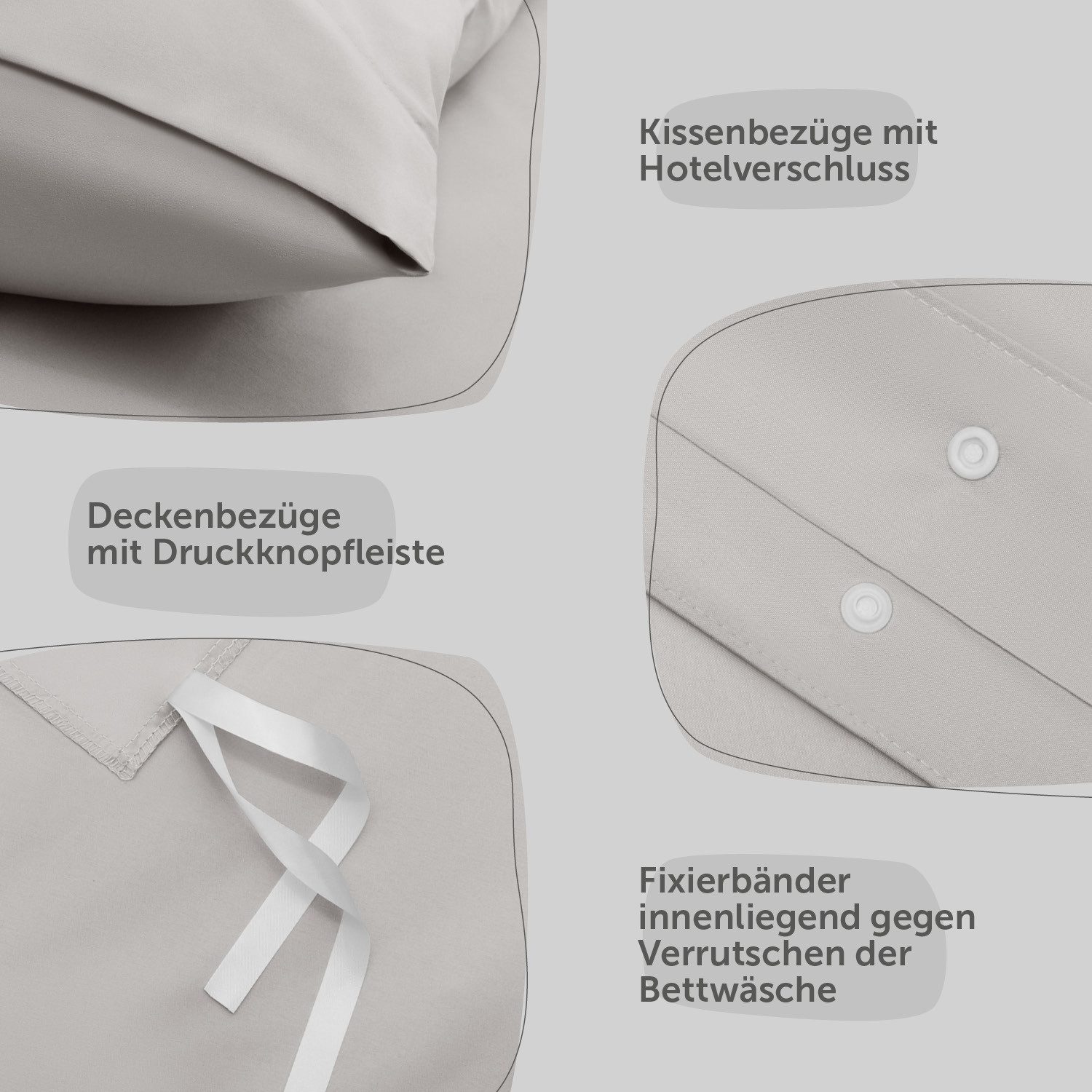 Blumtal Bettwäsche Oeko-TEX zertifizierte Mikrofaser Bettwäsche pflegeleicht & faltenfrei, Mikrofaser, Bettbezüge aus Atmungsaktivem Mikrofaser – Bild 4 von 5