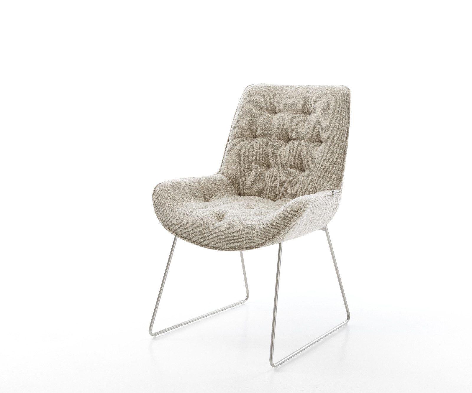 DELIFE Polsterstuhl Taimi-Flex, Kufengestell Edelstahl Webstoff günstig online kaufen