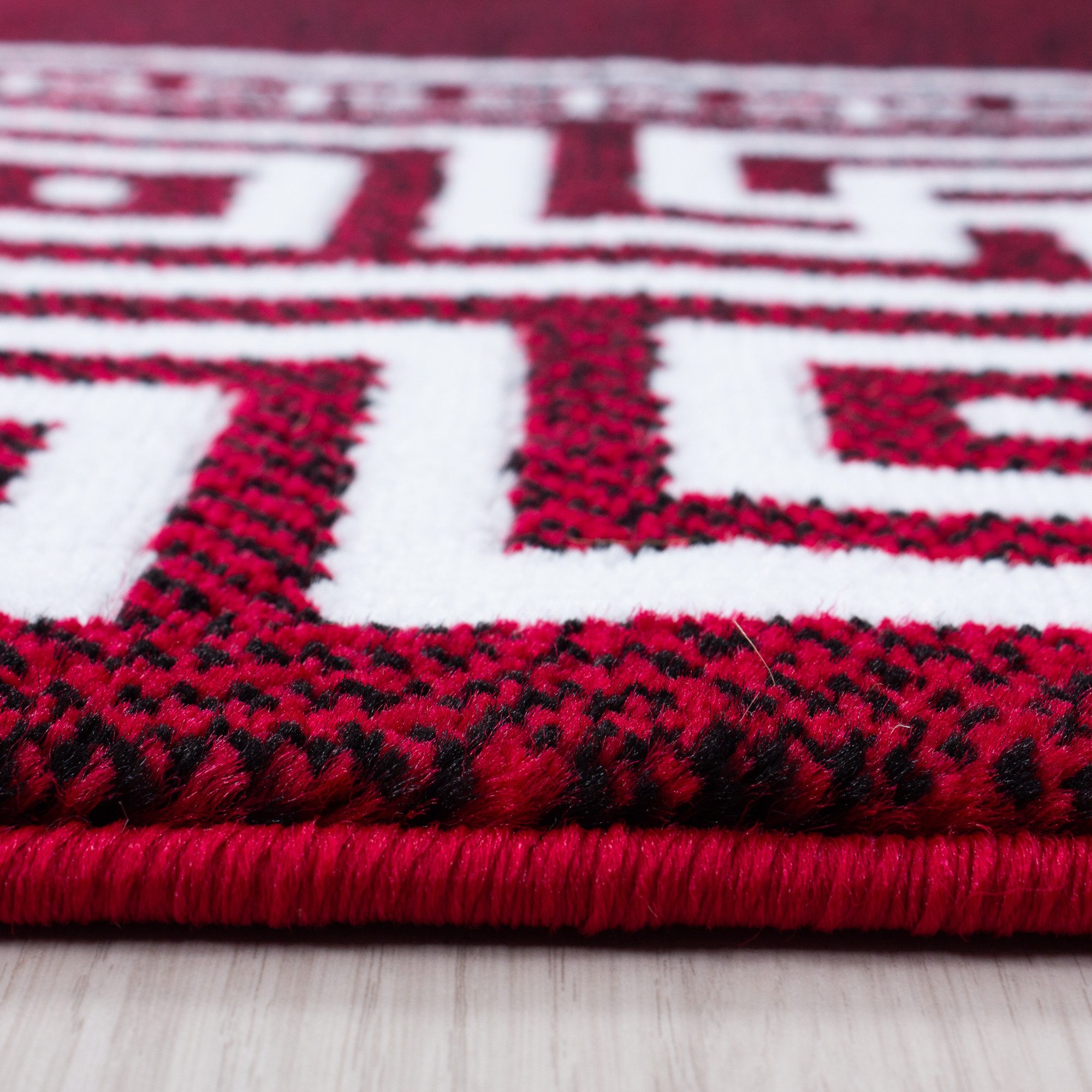 Carpettex Kurzflor-Bettumrandung Mäander-Design, Höhe 12 mm, günstig online kaufen
