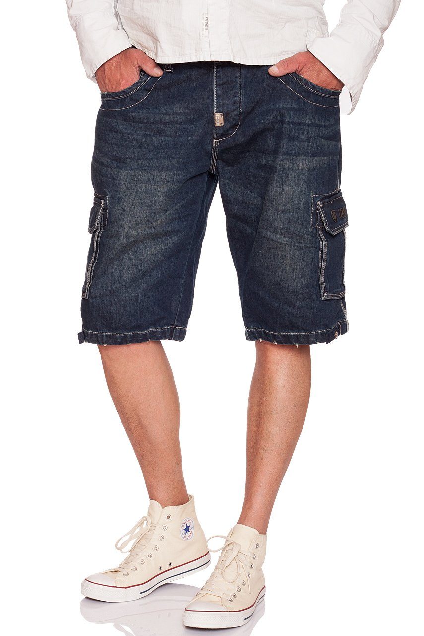 UNCS Cargoshorts Denim oder Dark Denim Jeansshorts mit Seitentaschen